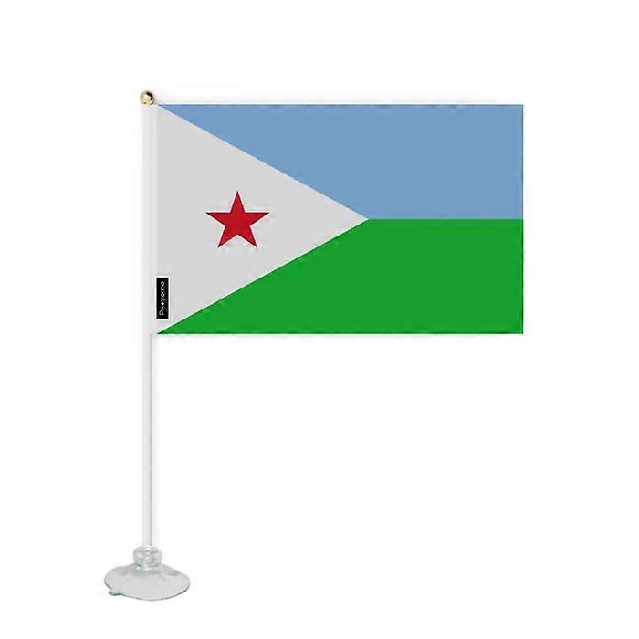 Flag - Djibouti - Mini Vacuum Flag - 20 x 30 cm - Polyester - Double-Sided Print