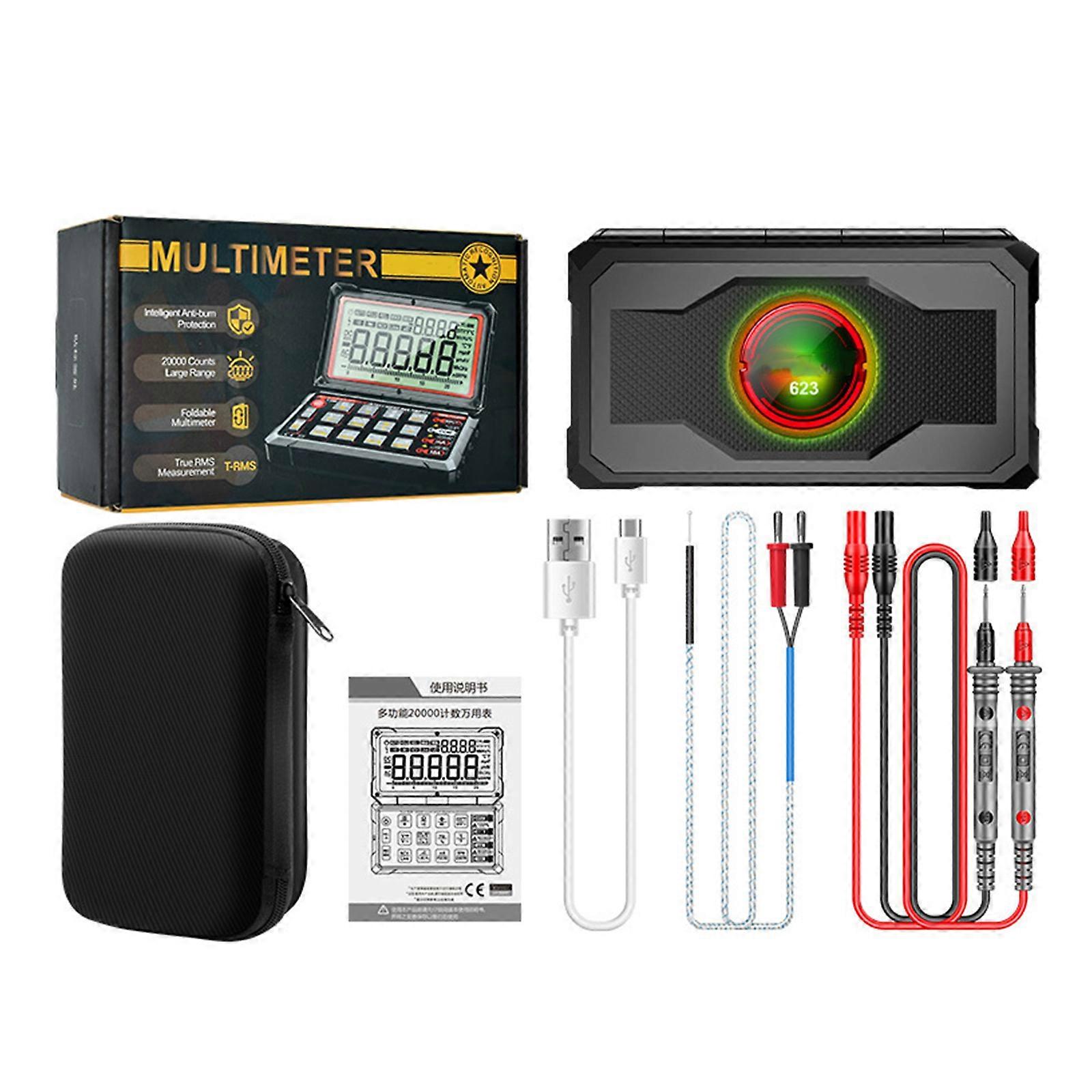 Portable 623 Flip Lid Multimeter Featuring LCD Display and 19999 Counts For Technicians And DIY Enthusiasts