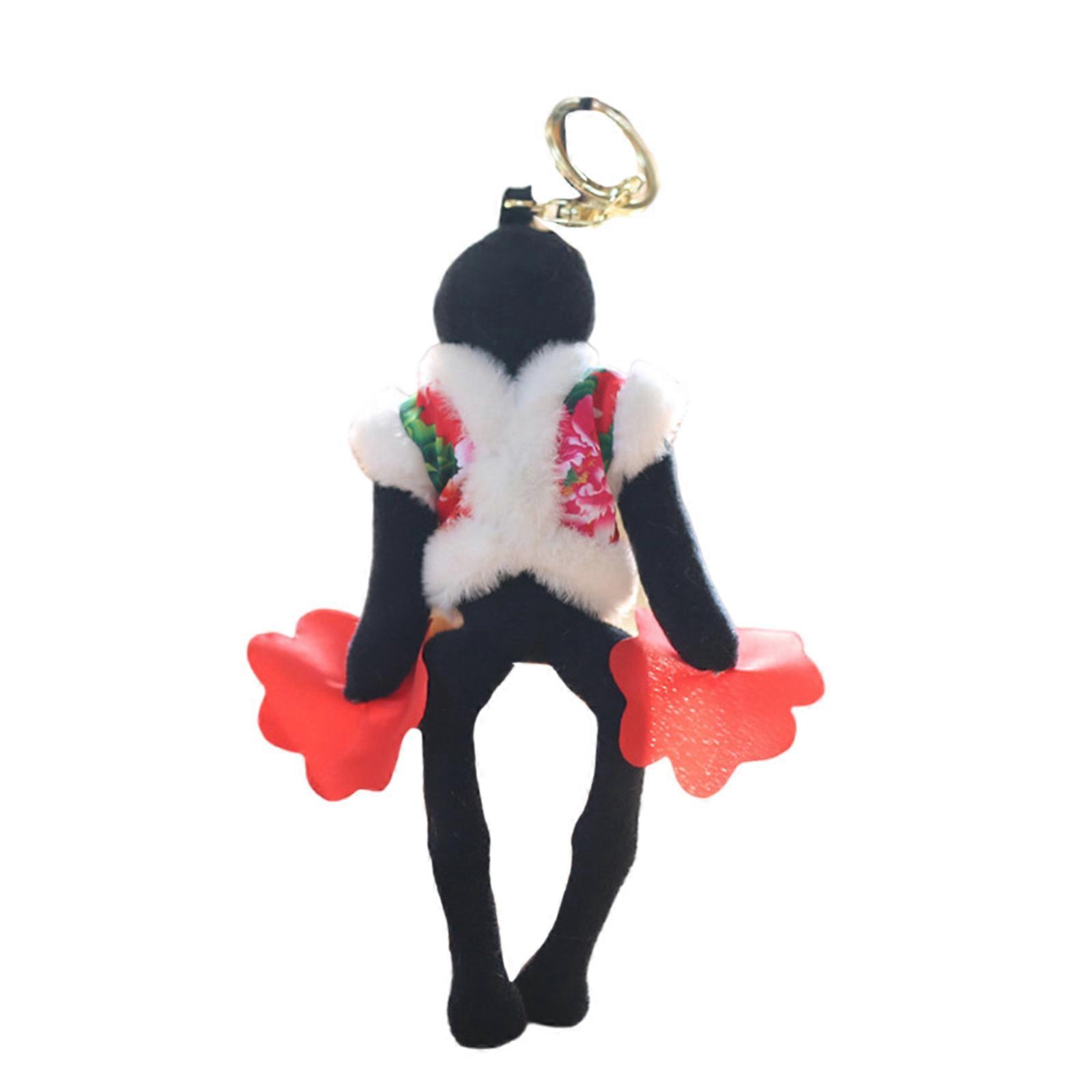Cultural Charm Keyring Northeast Flower Coat Theme Key Jewelry Traditional Er Ren Zhuan Robot Key Ornament for Key