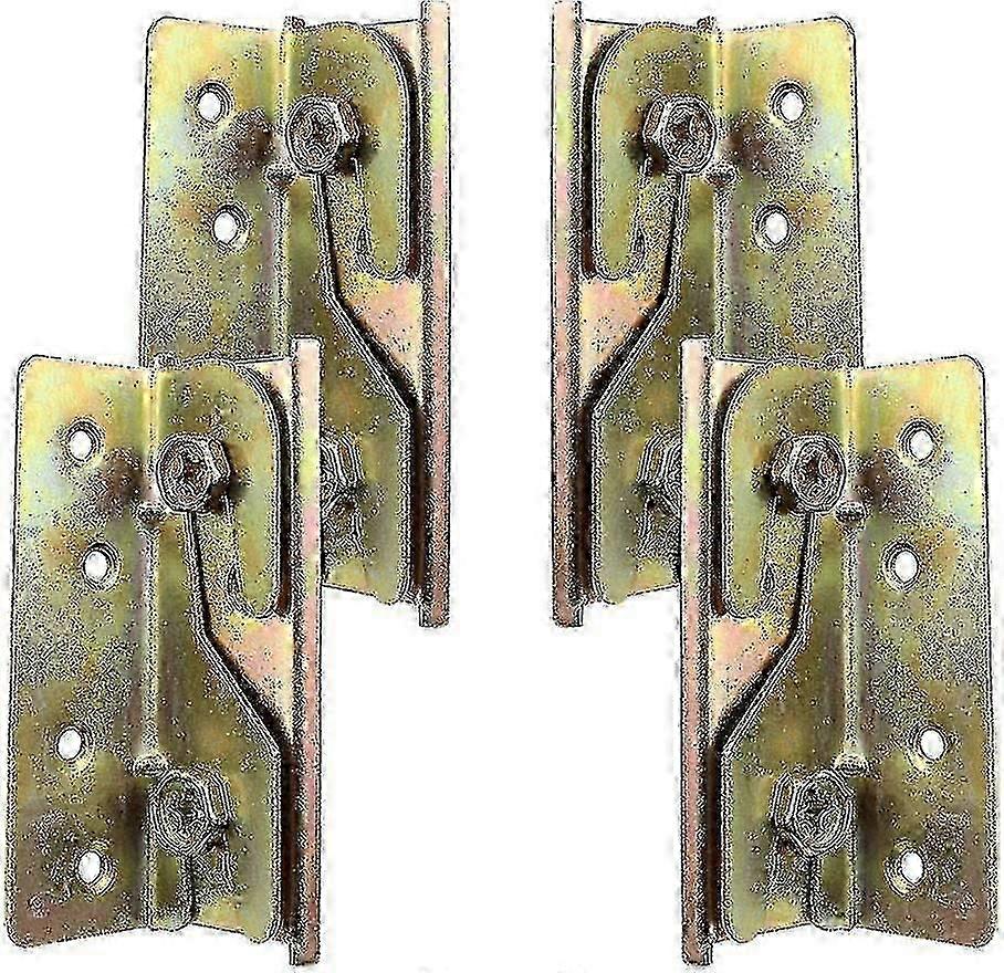 4-Piece Set of Durable Rust-Proof Bed Rail Mounting Brackets with Included Screws