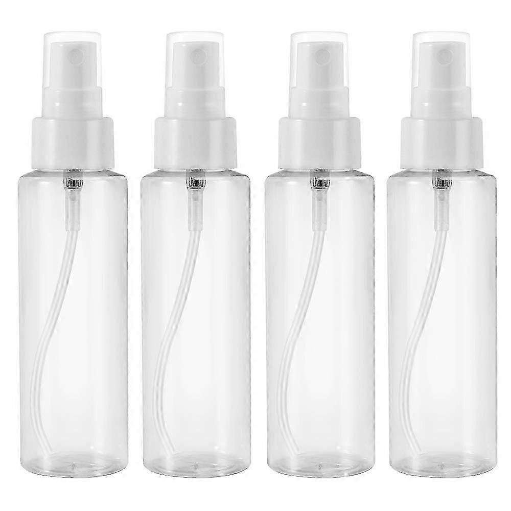 4 Pack 100 ML Clear Plastic Spray Bottles with Fine Mist Sprayer.Refillable & Reusable Bottles for Essential Oils