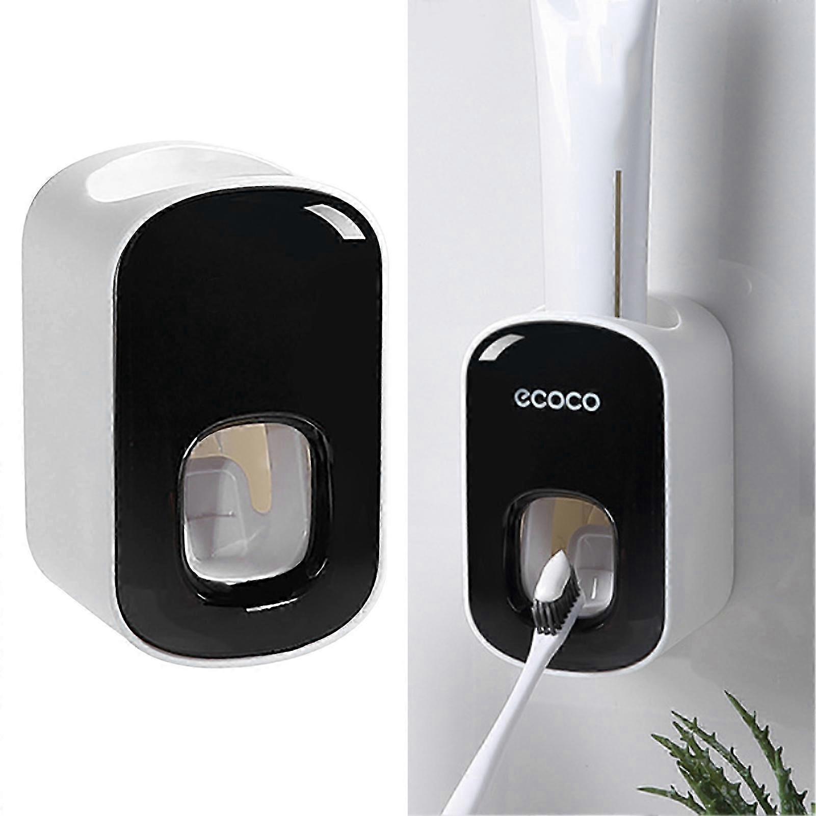 2025 Automatic Toothpaste Dispenser Wall Mounted Toothpaste Squeezer for Household Bathroom Black