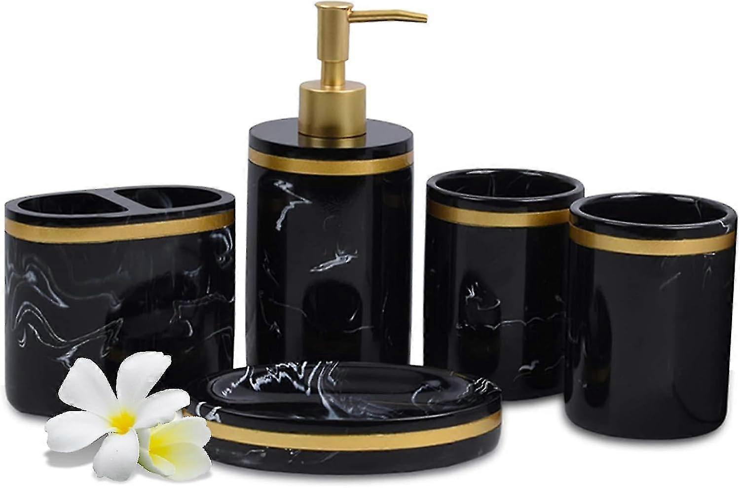 5 Piece Bathroom Accessory Set for Countertops Elegant Design 2025