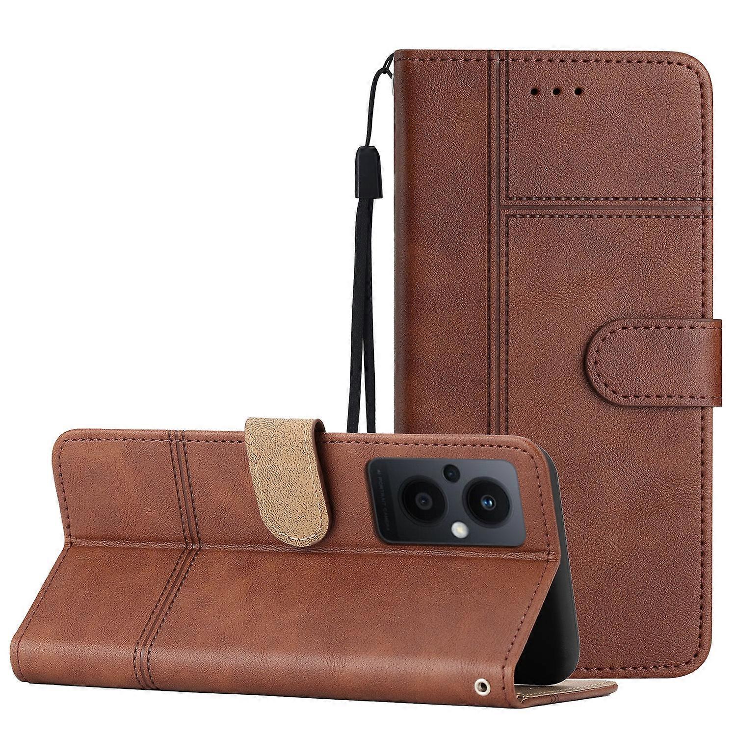 For OPPO Reno8 Lite Business Style Cowhide Texture Leather Phone Case