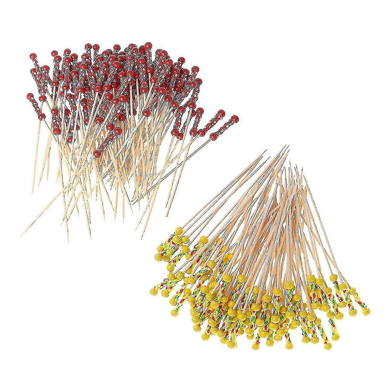 200pcs Bamboo Fruit Sticks, Wooden Toothpicks For Party Tapas Nibbles Sandwich Canapes Appetiser Fr-YUHAO