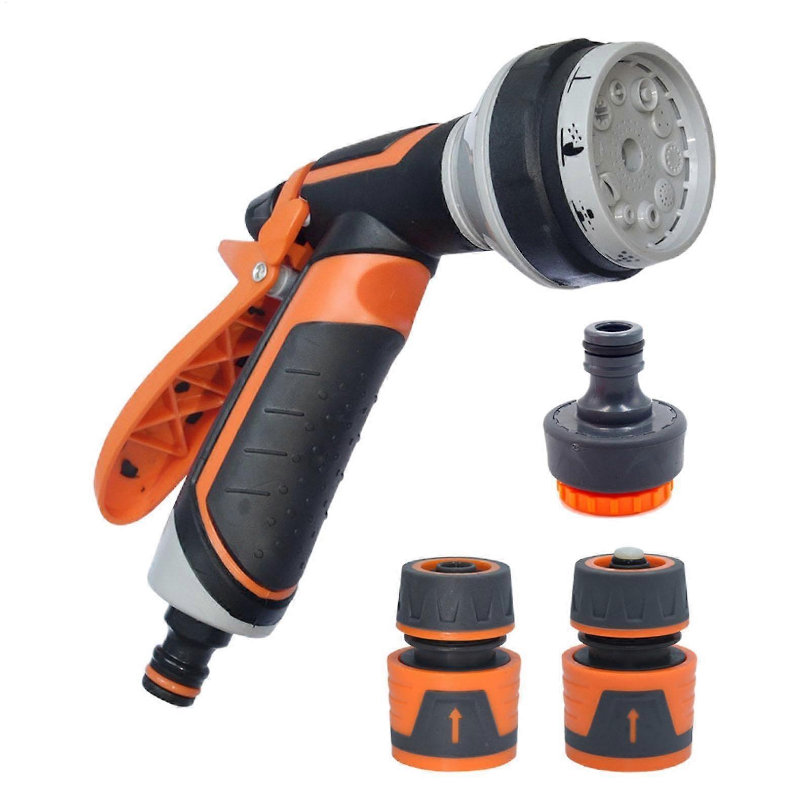 Garden spray nozzle with antislip grip, highpressure sprayer, hose attachment for cleaning and showering pets