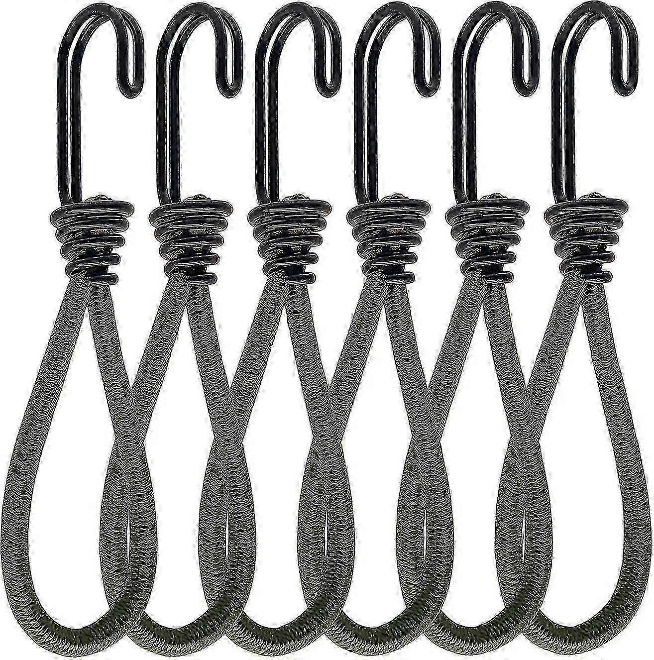 6 Pieces Rubber Bungees With Hook, Suitable for Various Bungee Cords, Durable and Versatile Bungee Accessories