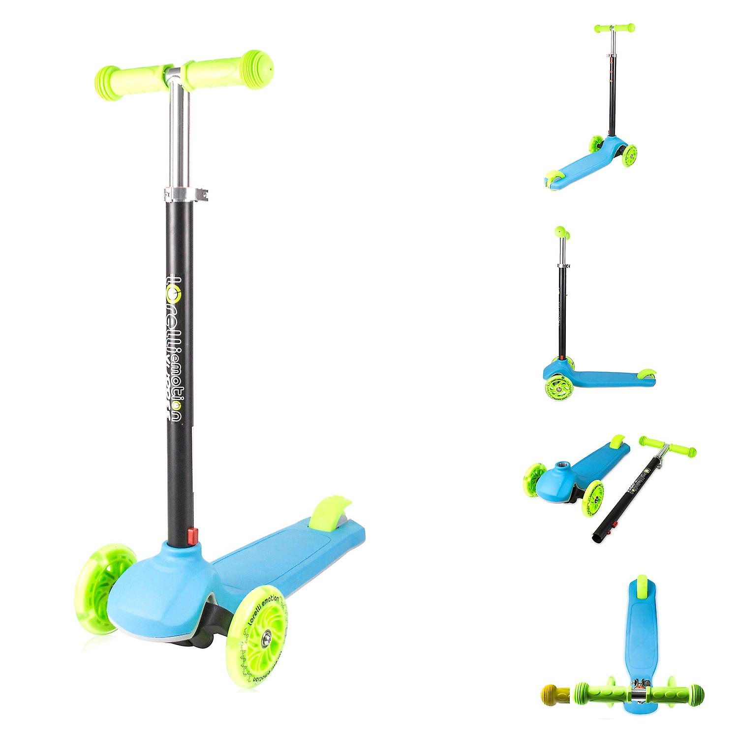 Lorelli scooter per bambini Yuppee, 3 ruote in PU con luce, regolabile in altezza, freno