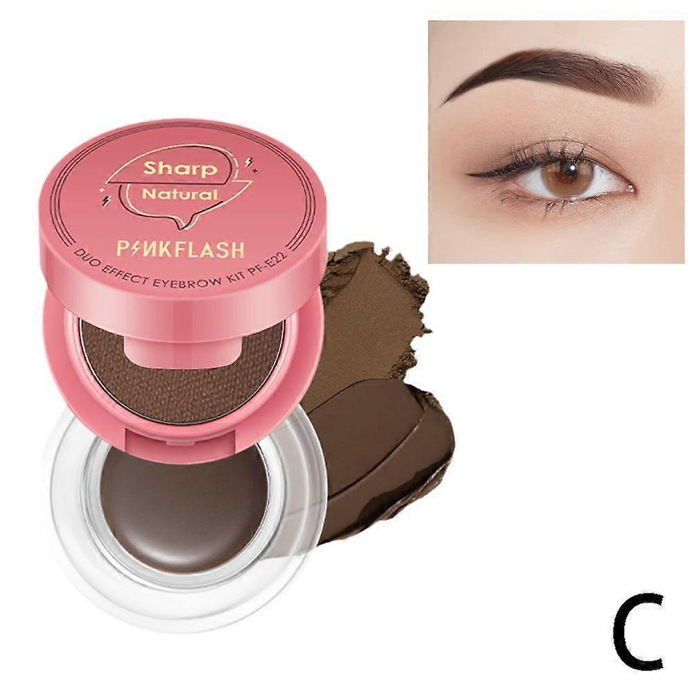 #03(C)$PINKFLASH Double-layer eyebrow powder eyebrow cream brush two-in-one dual-effect eyebrow cream powder waterproof