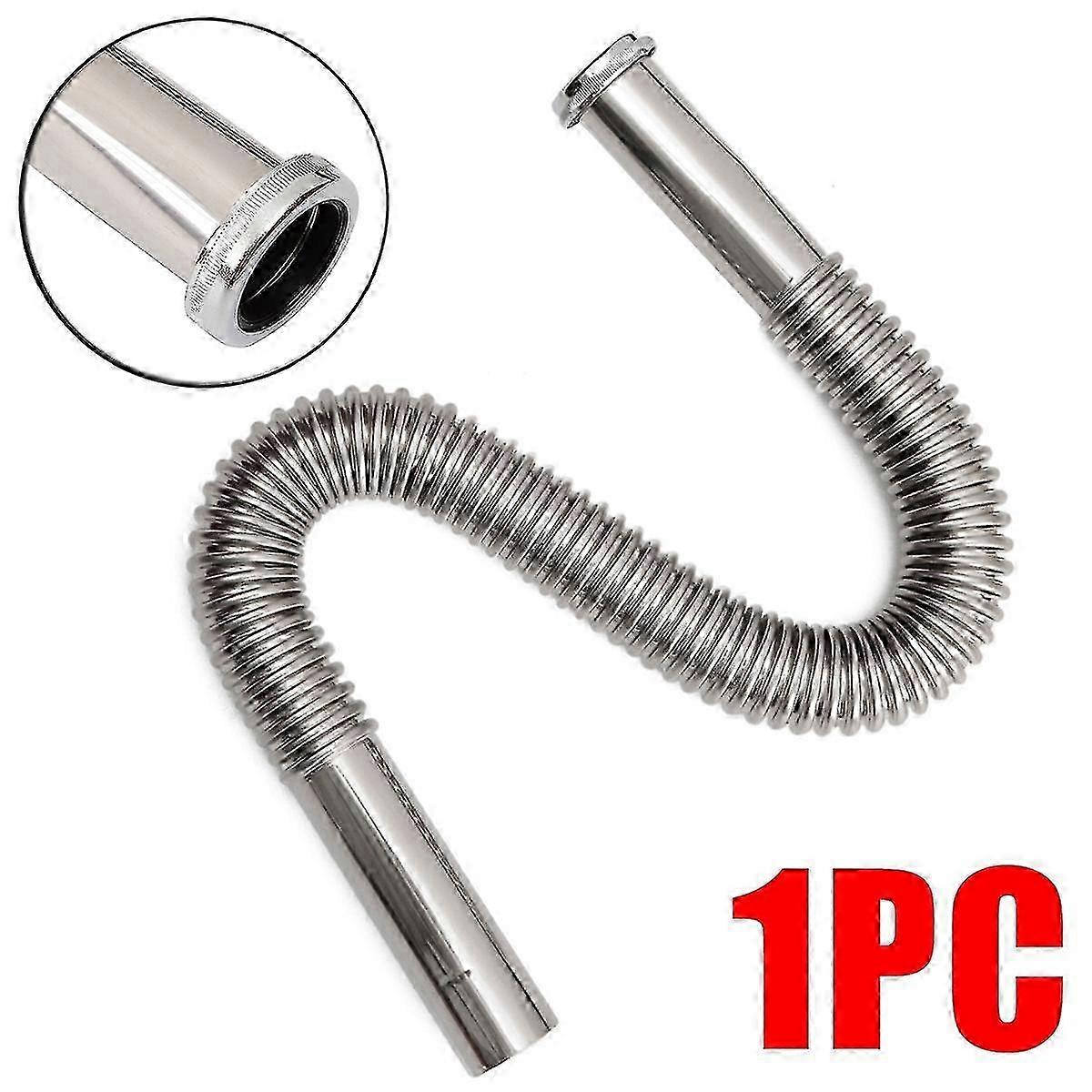 Flexible Stainless Steel Siphon, Versatile Drain Pipe for Sinks, Baths, Kitchens, and Water Tubes Suitable for Various Settings