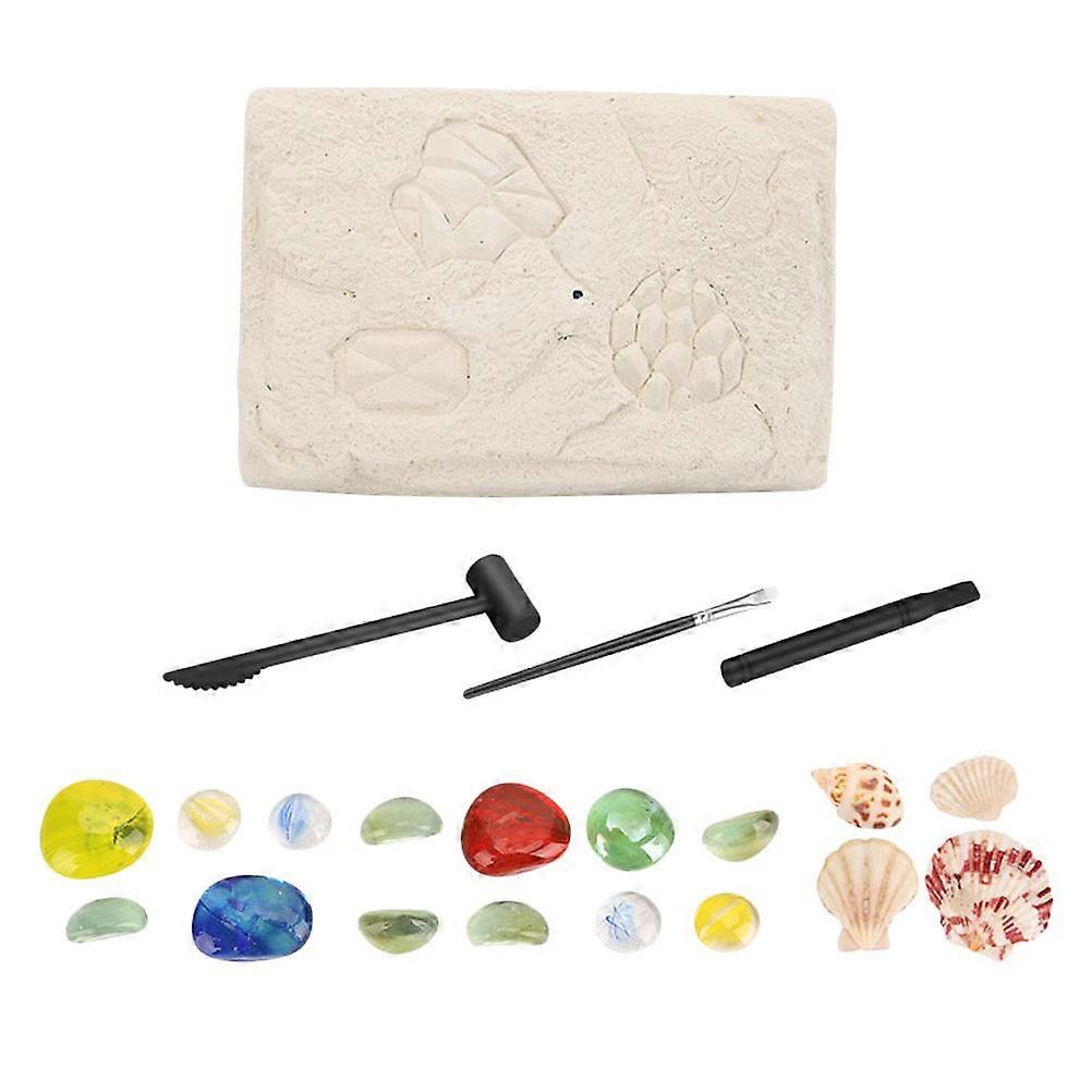 Kids Archaeology Toy Set for Excavate Play DIY Digging Simulation Gems ABS Assorted Color