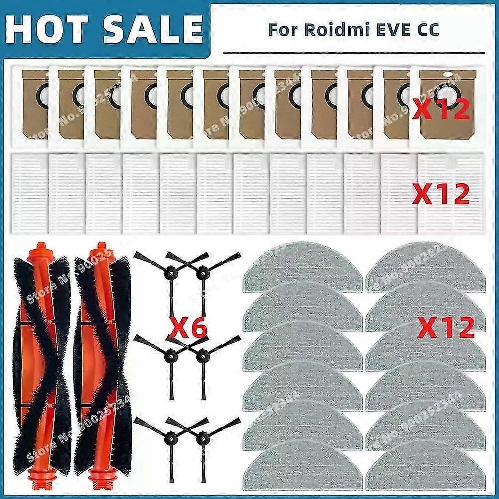Roidmi EVE CC SDJ12RM Reservedele - Filter, Sidebørste, Moppeklud & Støvpose Tilbehør
