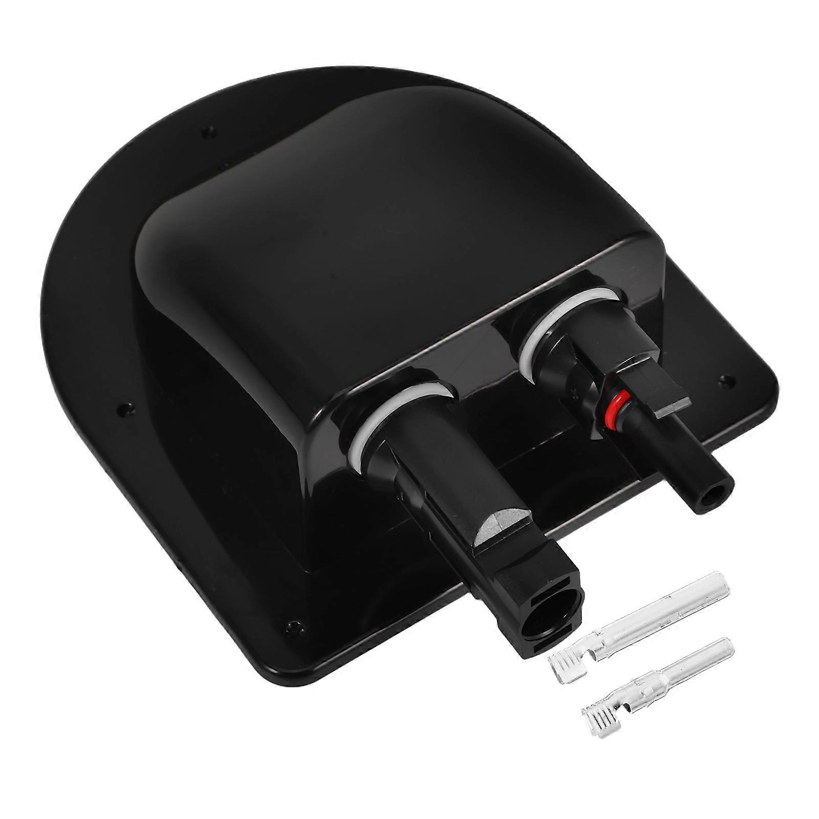 Cable Entry Junction Box for Solar Projects – Black ABS Housing for RVs, Boats, and Caravans – No Drilling Required