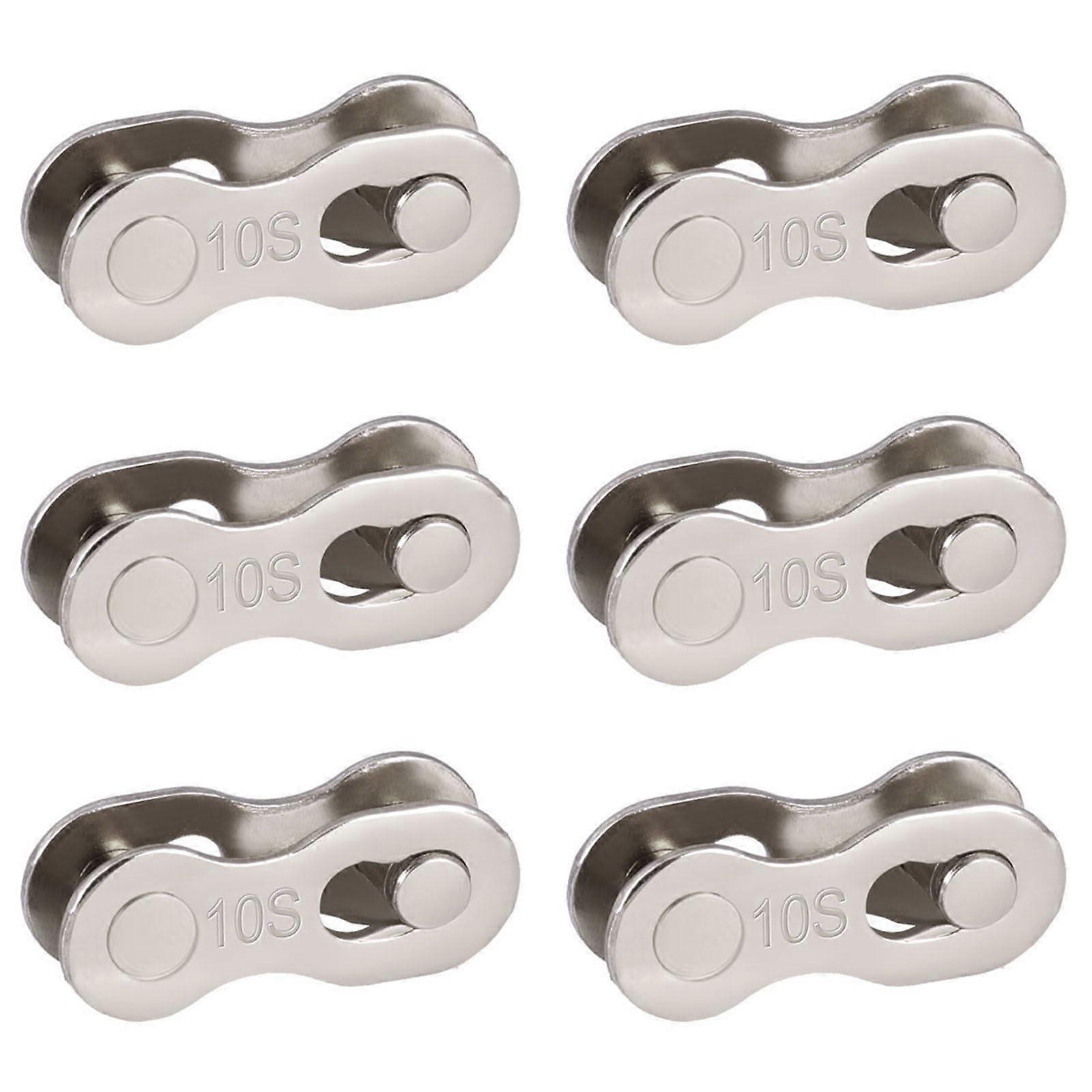 Bicycle Chain Link 10 Compartments, Steel Chain Clasp Links, Chain Lock, 6 Pairs