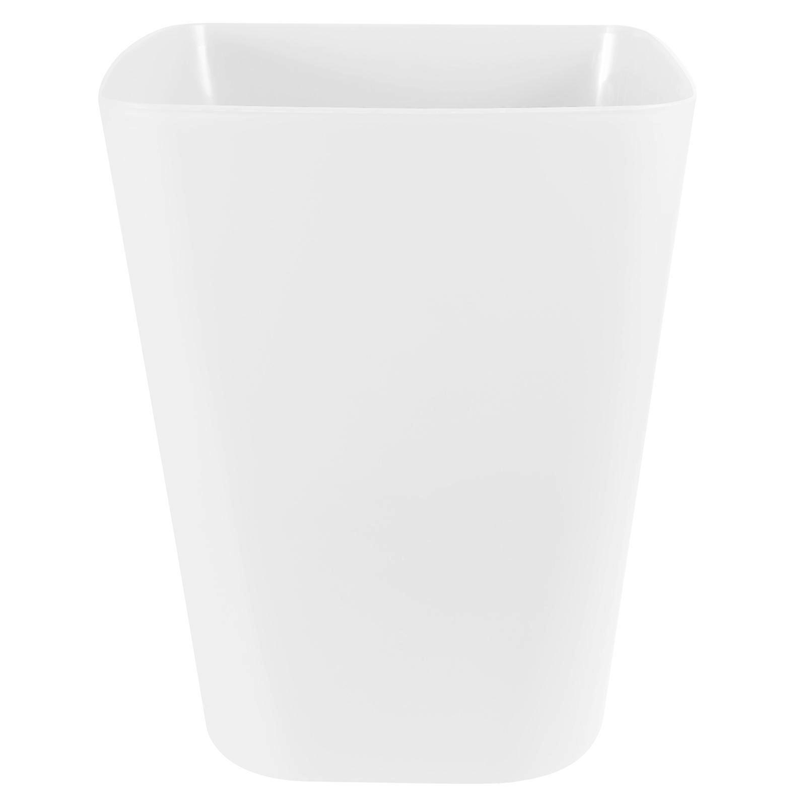 White Square Rubbish Can Plastic Wastebasket for Storage Use