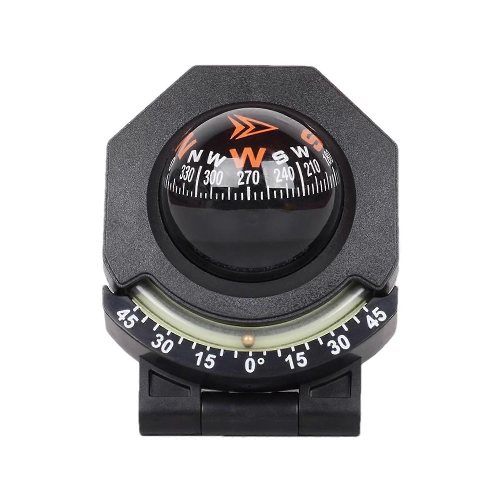 Dashboard Compass Foldable 180-Degree, UNIVRSAL Mount Car Compass With Inclinometer, Portable Climbing Direction Tool