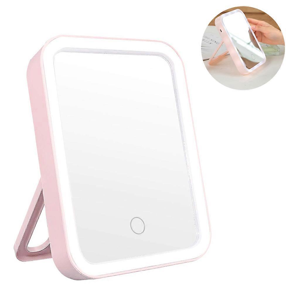 Portable Led Makeup Mirror With 3 Adjustable Light Settings 1Pcs-Pink