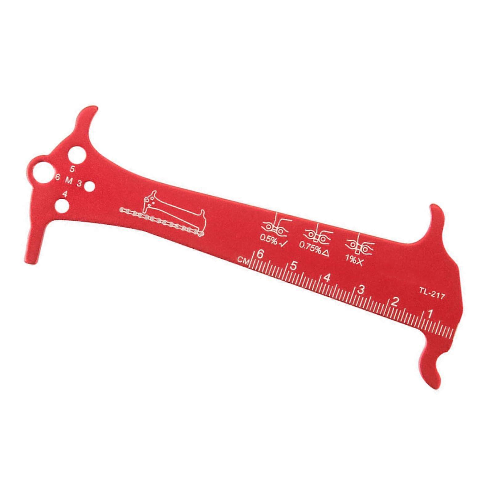 Mountainbike Chain Checker Tool, Wear Indicator Measuring Ruler, Bicycle Chain Repair Tool, Easy-to-Use Red Design