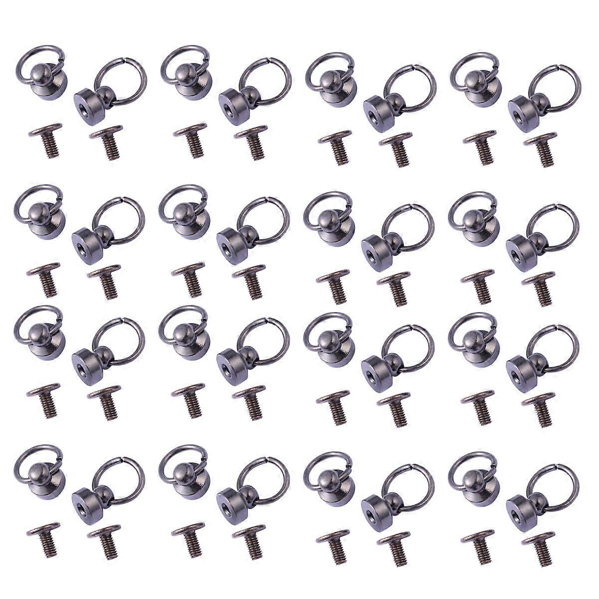 Rivet Studs Brass Rotating Design Art Projects Accessories 1.2 x 1.7 x 0.8 cm Attaching Leather Pieces 30Pcs