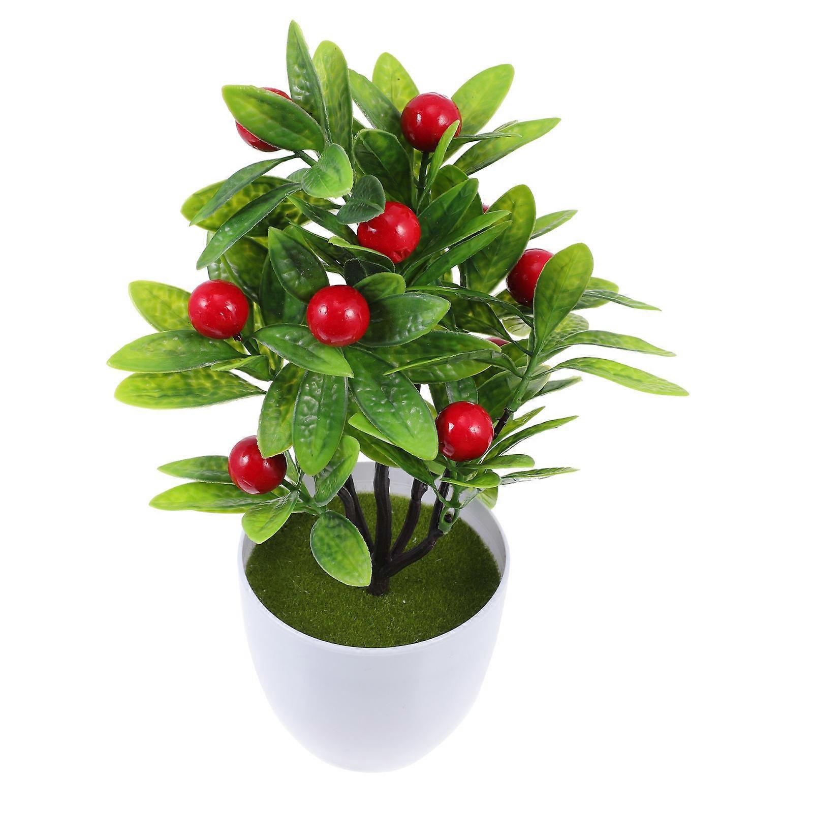 Faux Plants Simulated Green Plants Tree Shape Home Decoration 27X8.5X8.5CM Lifelike Bonsai 2Pcs