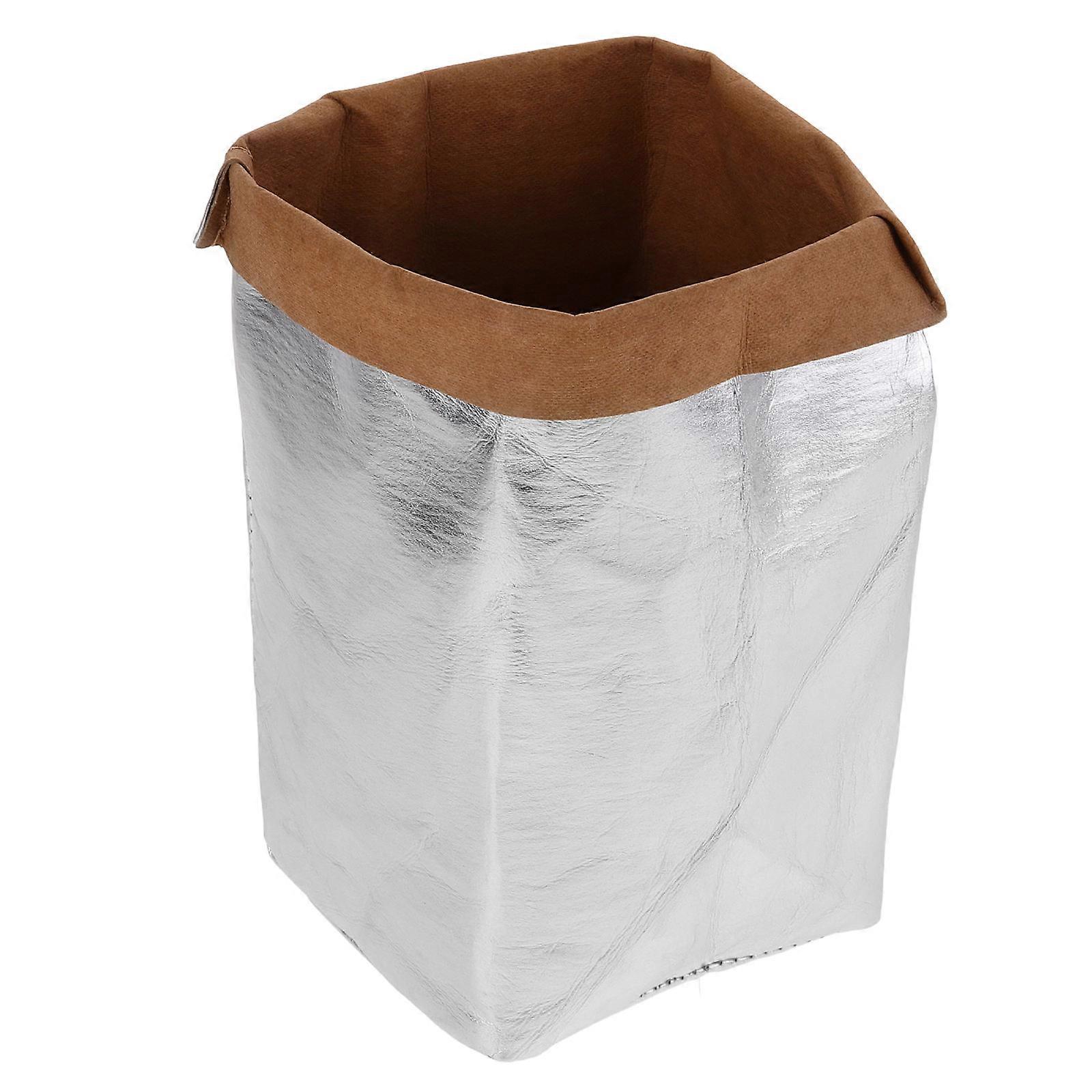 Washable Kraft Paper Storage Bag for Household Storage Use Silver