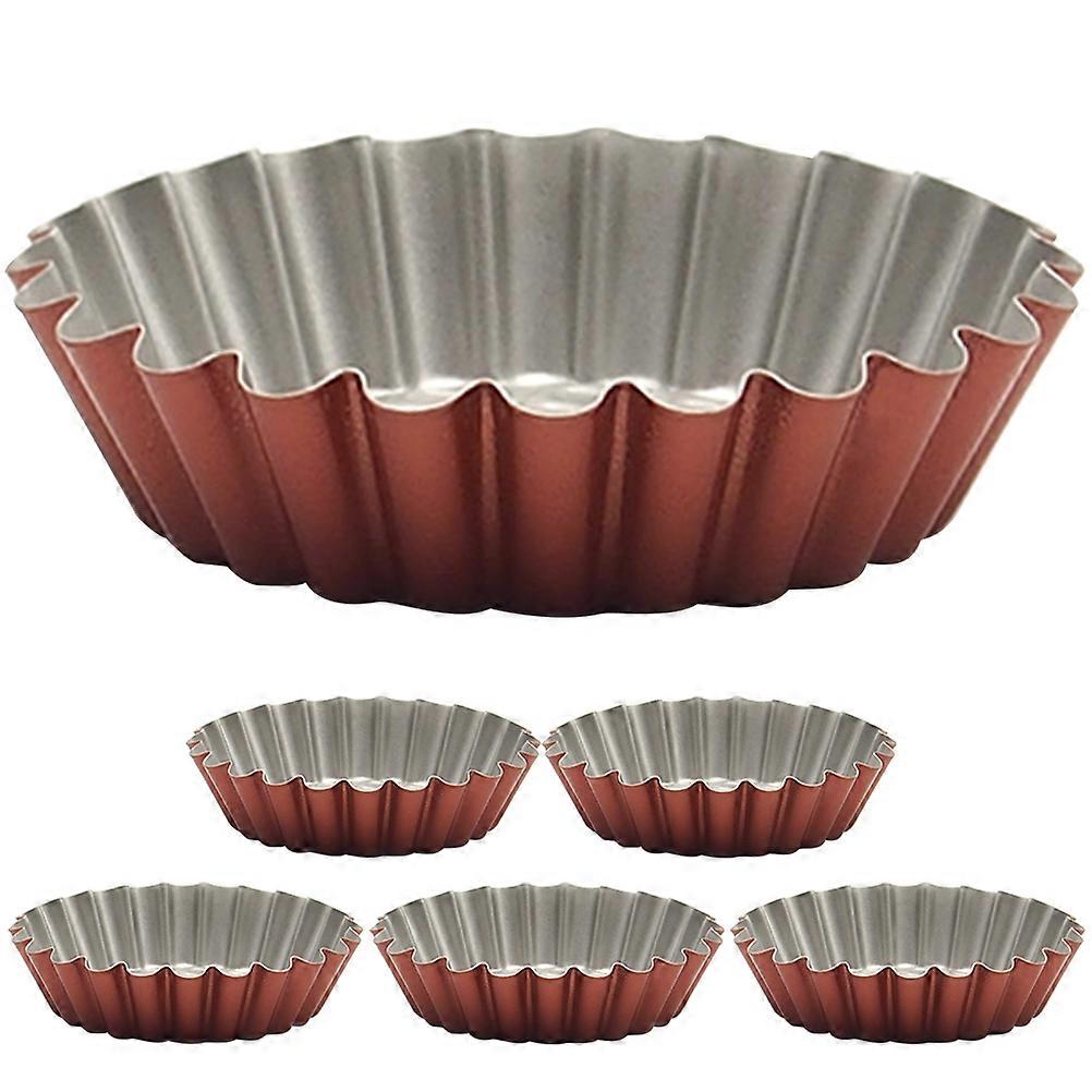 Eggeterteformer 6 stk. brune karbonstål nonstick for hjemmebakst