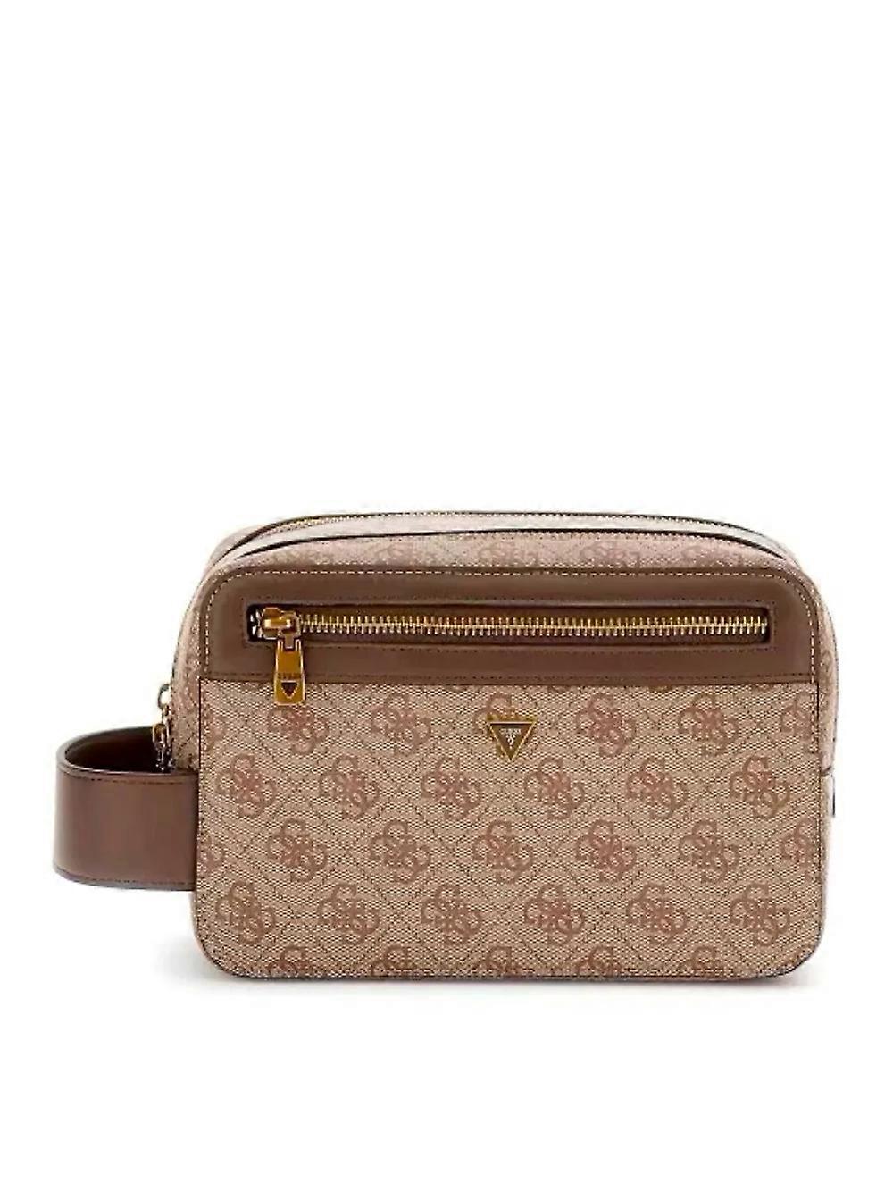男士 Guess Milano Logo 4G 铅笔盒 棕色