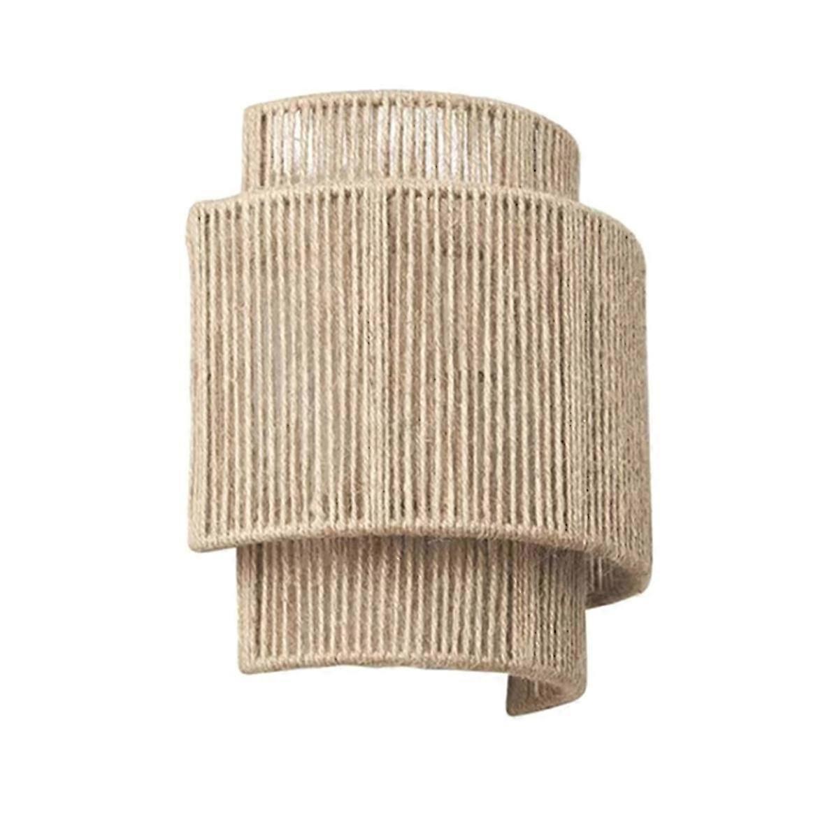 Retro Rattan Weaving Wall Lamp Shade Chinese Design Twine