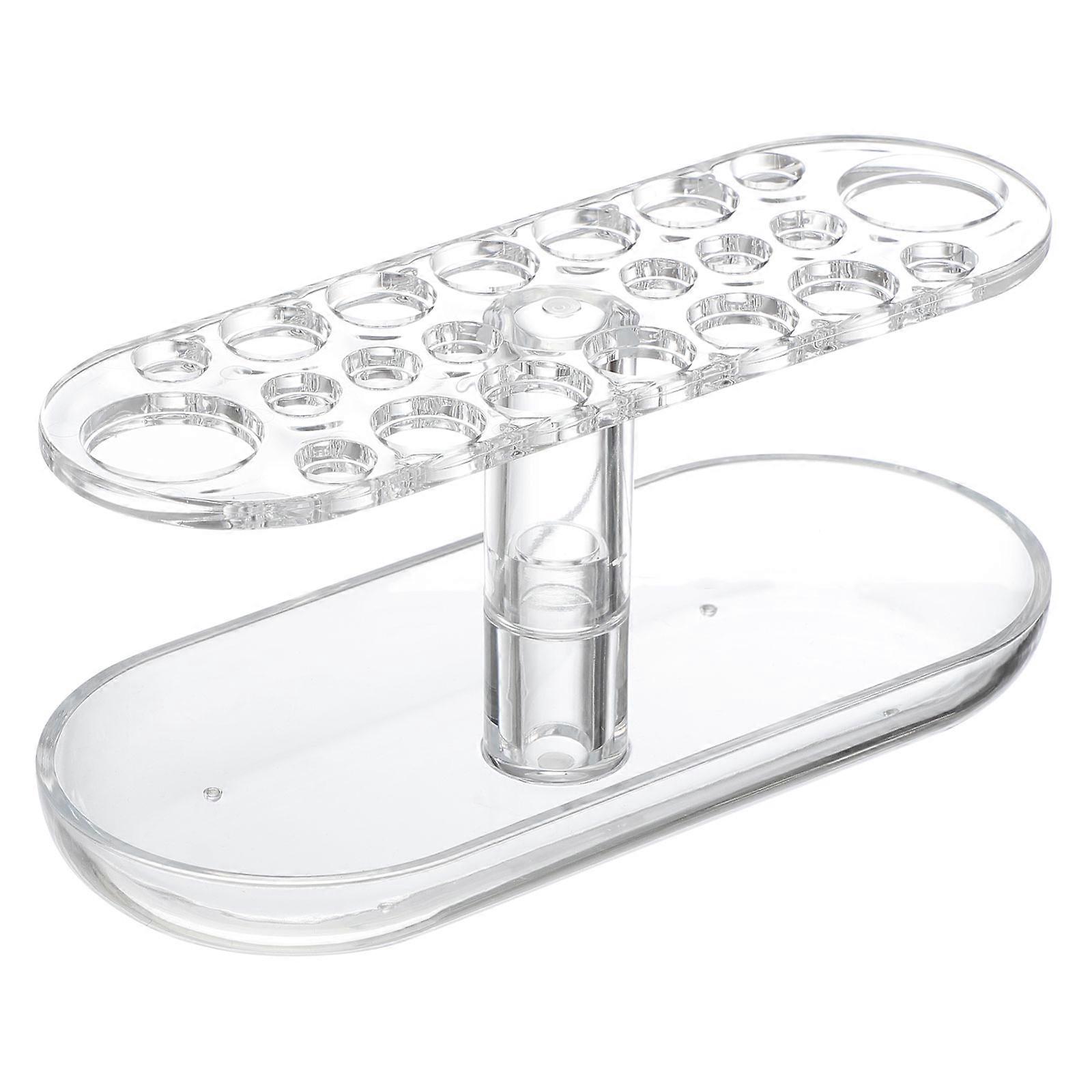 Acrylic Cosmetic Brush Drying Rack for Storage Transparent Multi-size Holes 1pc