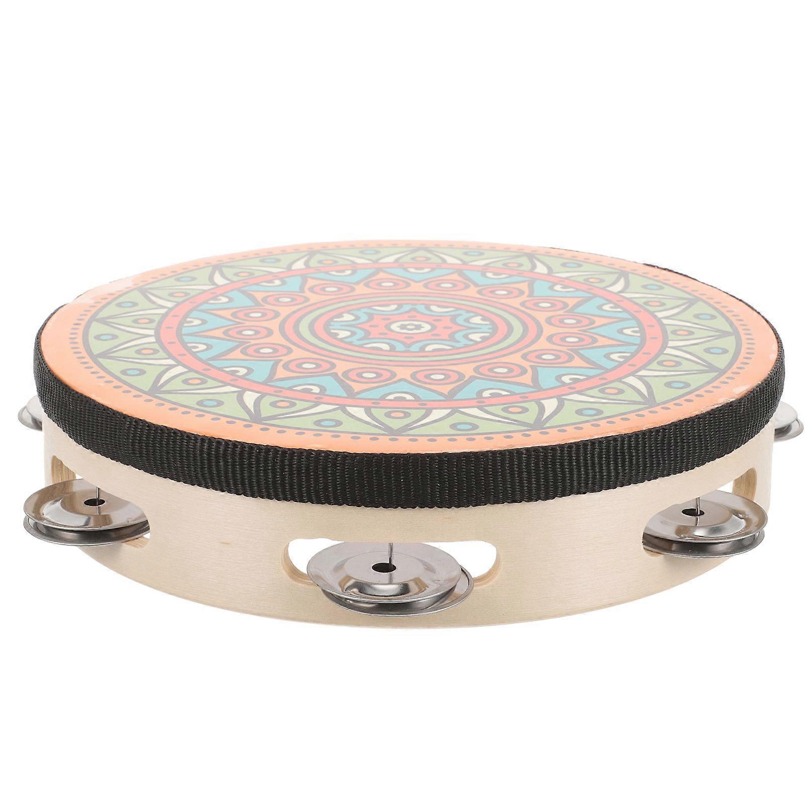 Durable Handheld Tambourine Drum for Single Row Musical Performance – Ideal for Stage, Dance, and Classroom Events