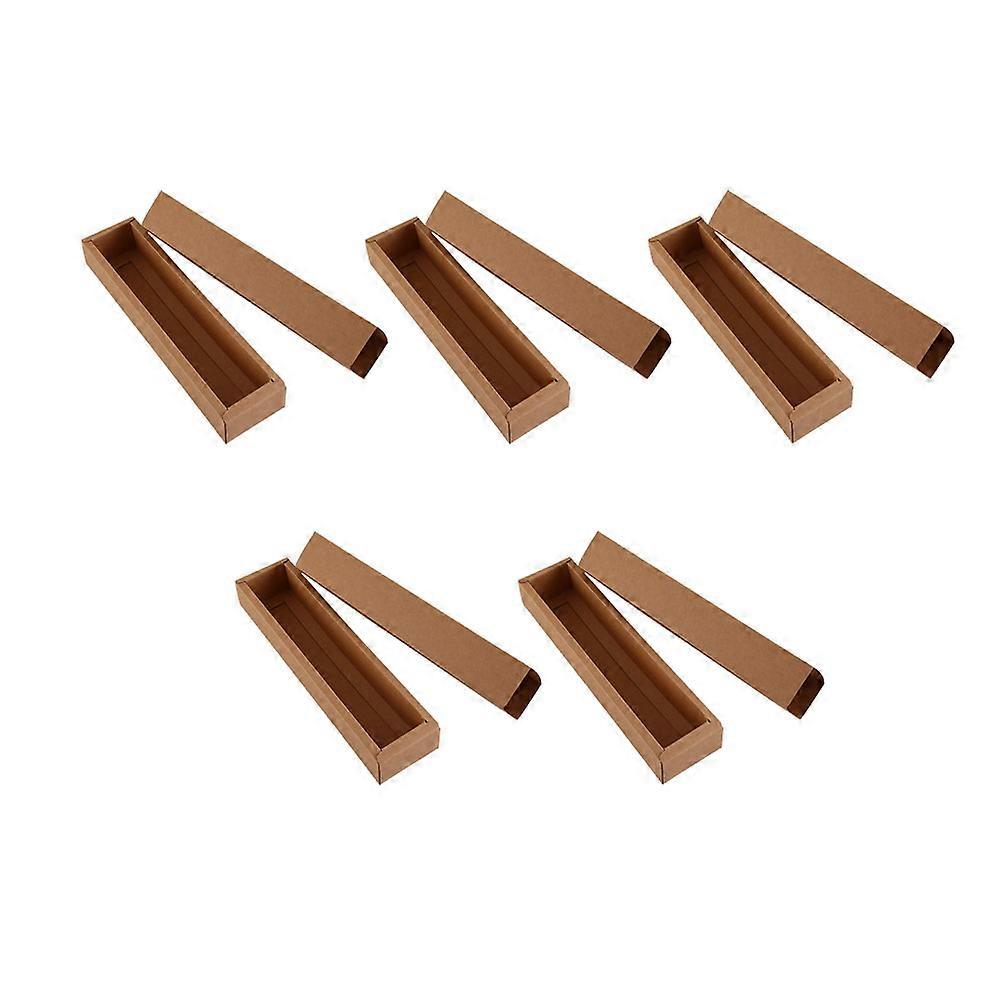 Kraft Paper Packaging Box Simple and Practical Design Macaron Containers Color Bakery Owners Birthday Party 23x5.6x4.9cm 10Pcs