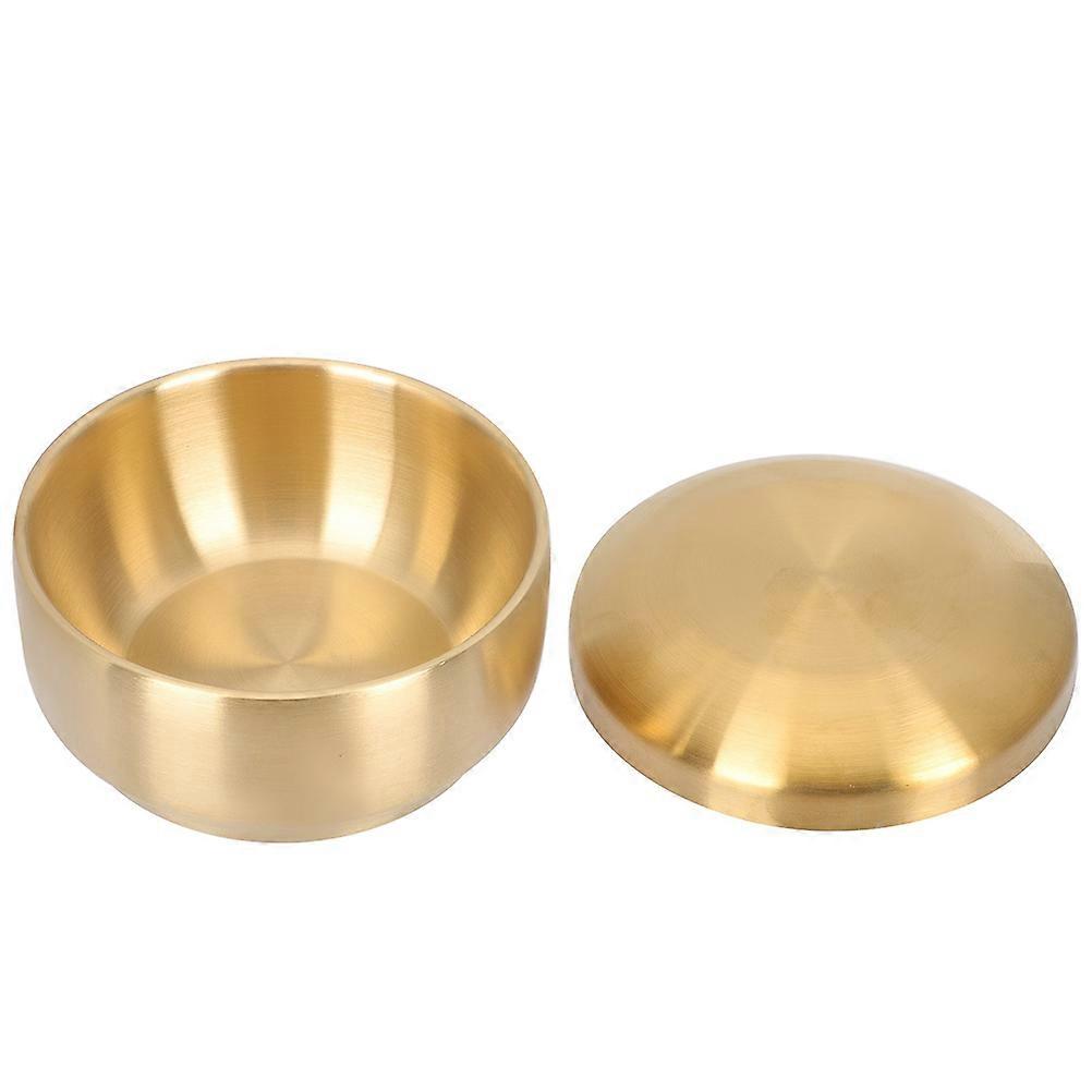 Korean Bowl With Lid Simple Design For present Giving Golden 11X10.5X6.5CM 1 Set