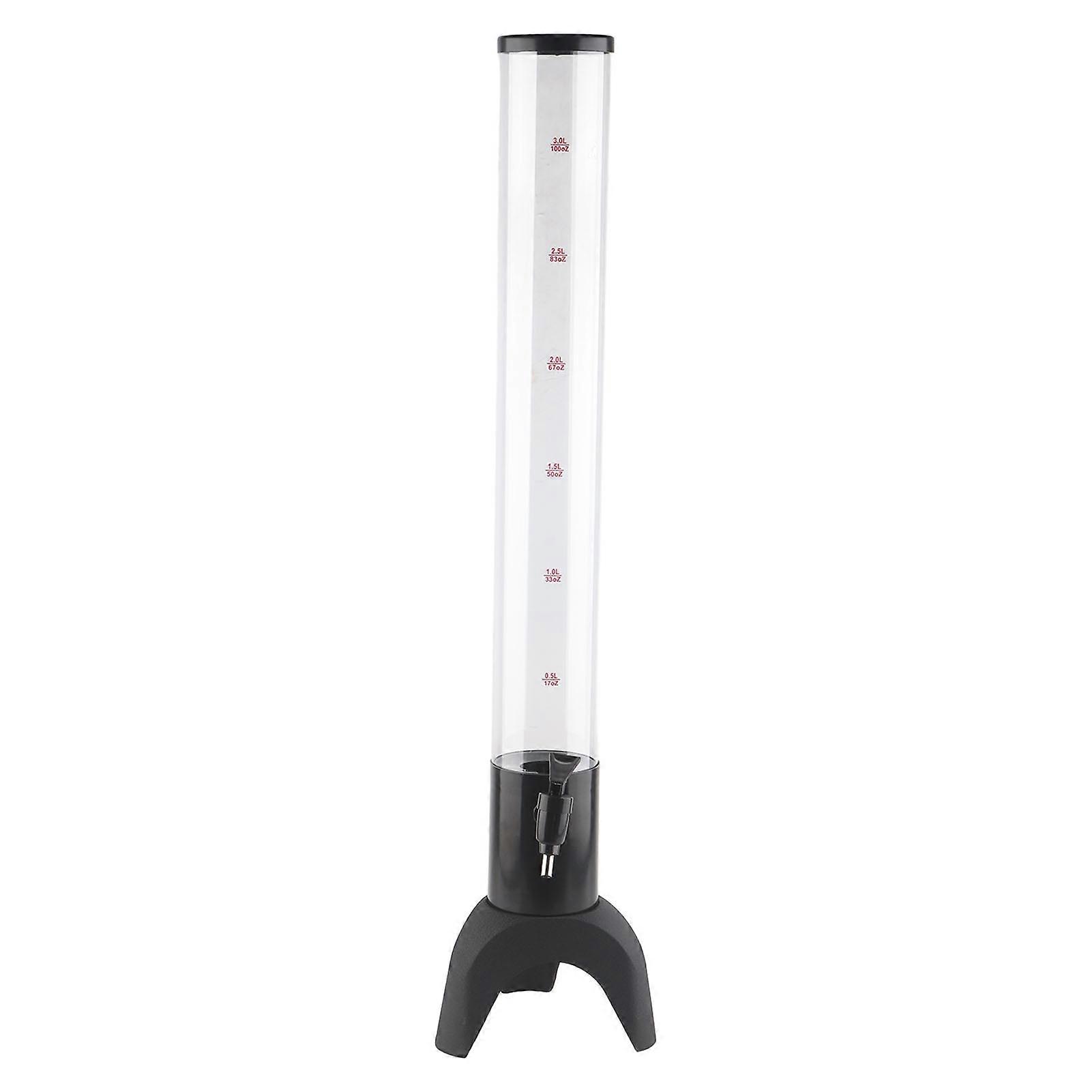 Three-legged beverage dispenser with removable ice tube, 3L draft beer tap tower