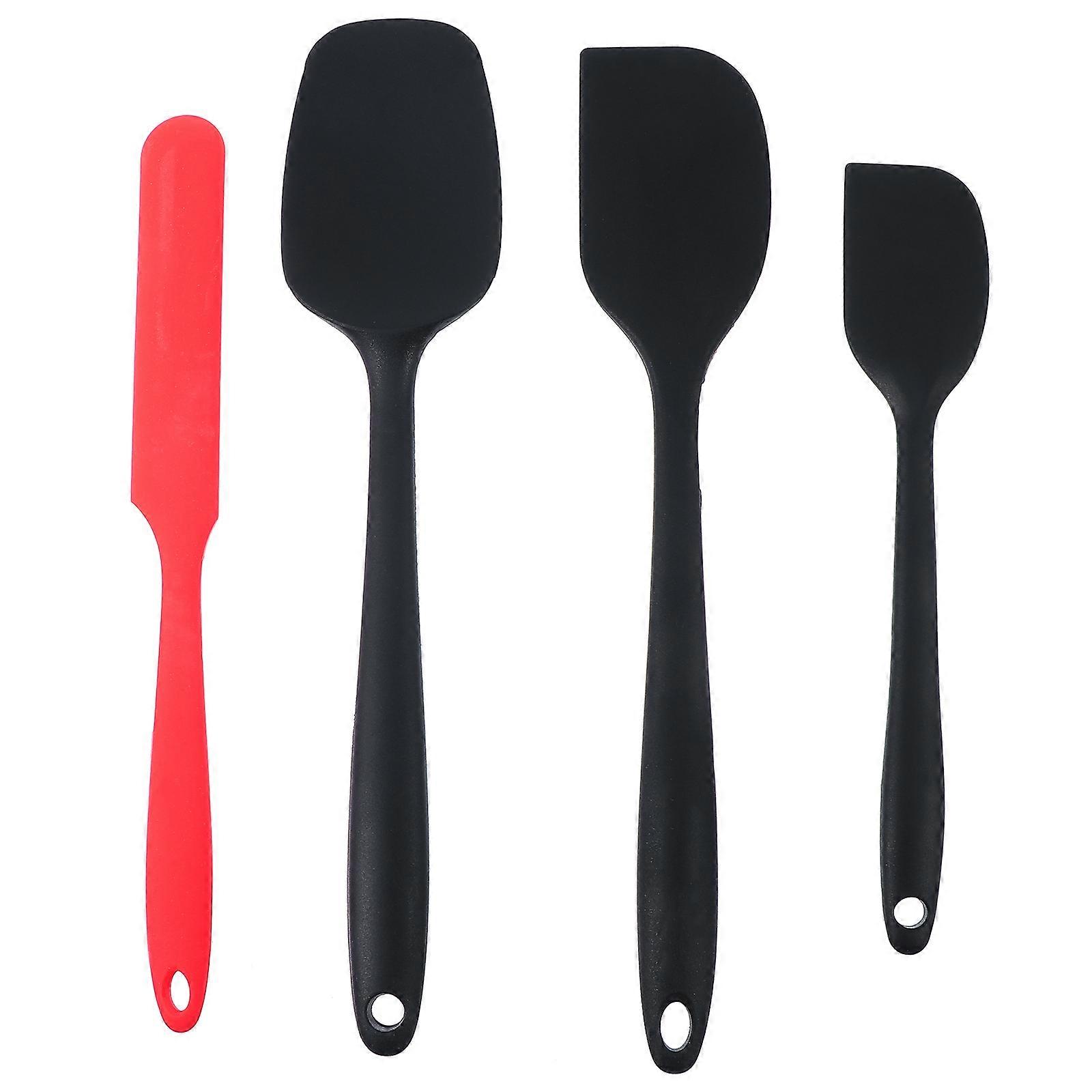 Silicone Kitchen Spatula Turner Non-Stick Baking Tools 27.4x5.8cm Assorted Color Ergonomic Handle 4Pcs