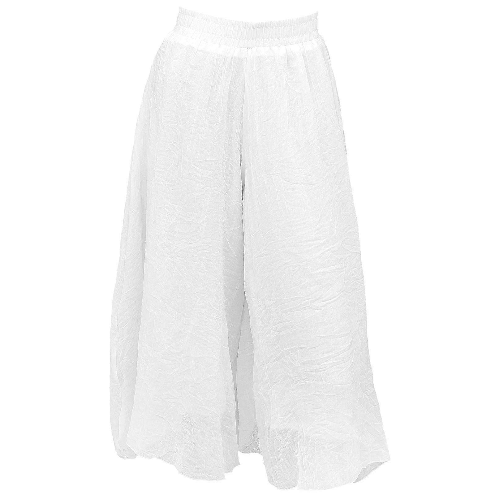 Women’s Cotton Linen Pants Ethnic Style Summer Use 95CM Elastic Waistband 1Pair