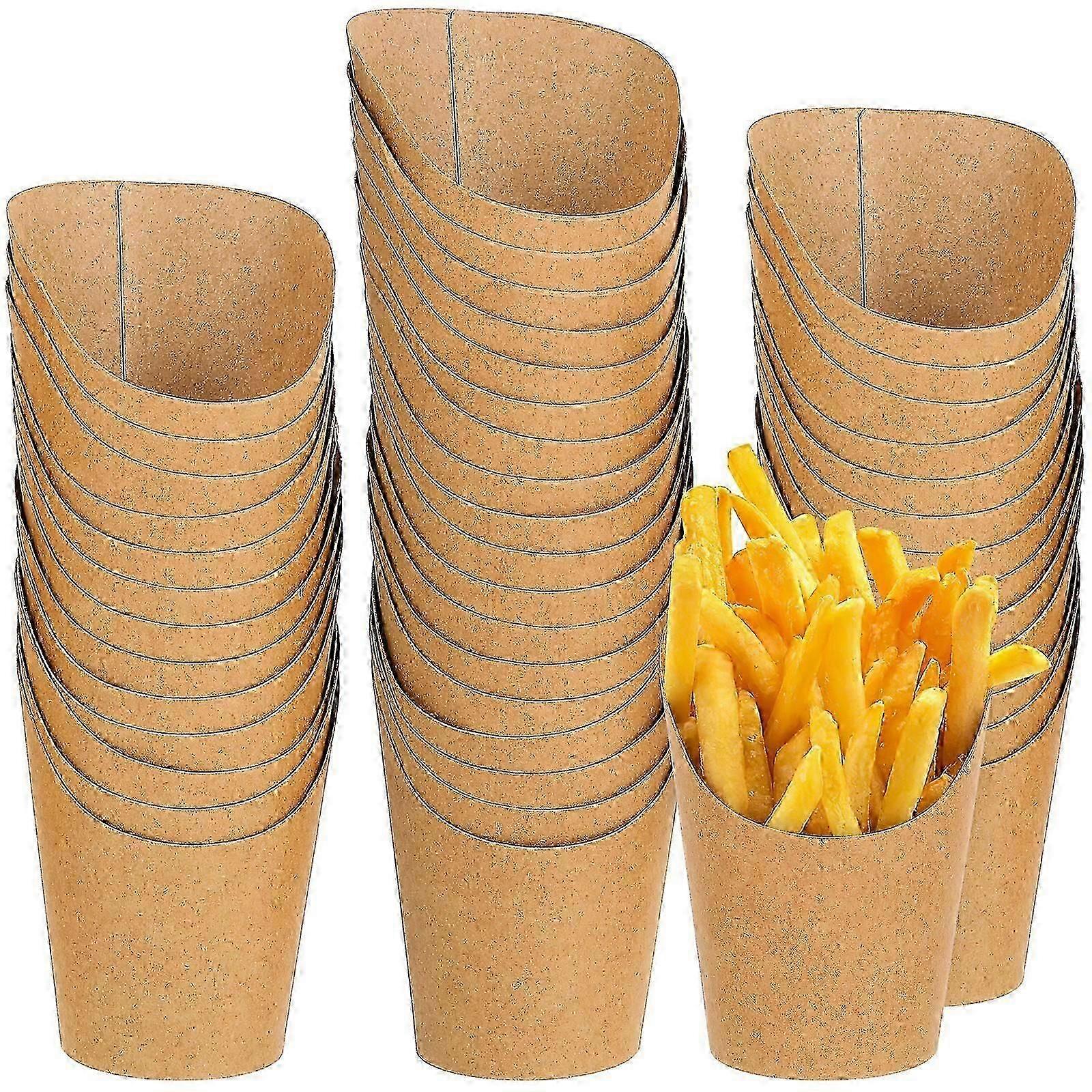 100stk kraftpapir kopholder dyppekopper engangs take-out til is pommes frites