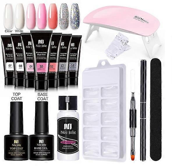 Set de color de gel de uñas de 16 piezas set de gel de uñas set de poligel - Kit de arte de uñas