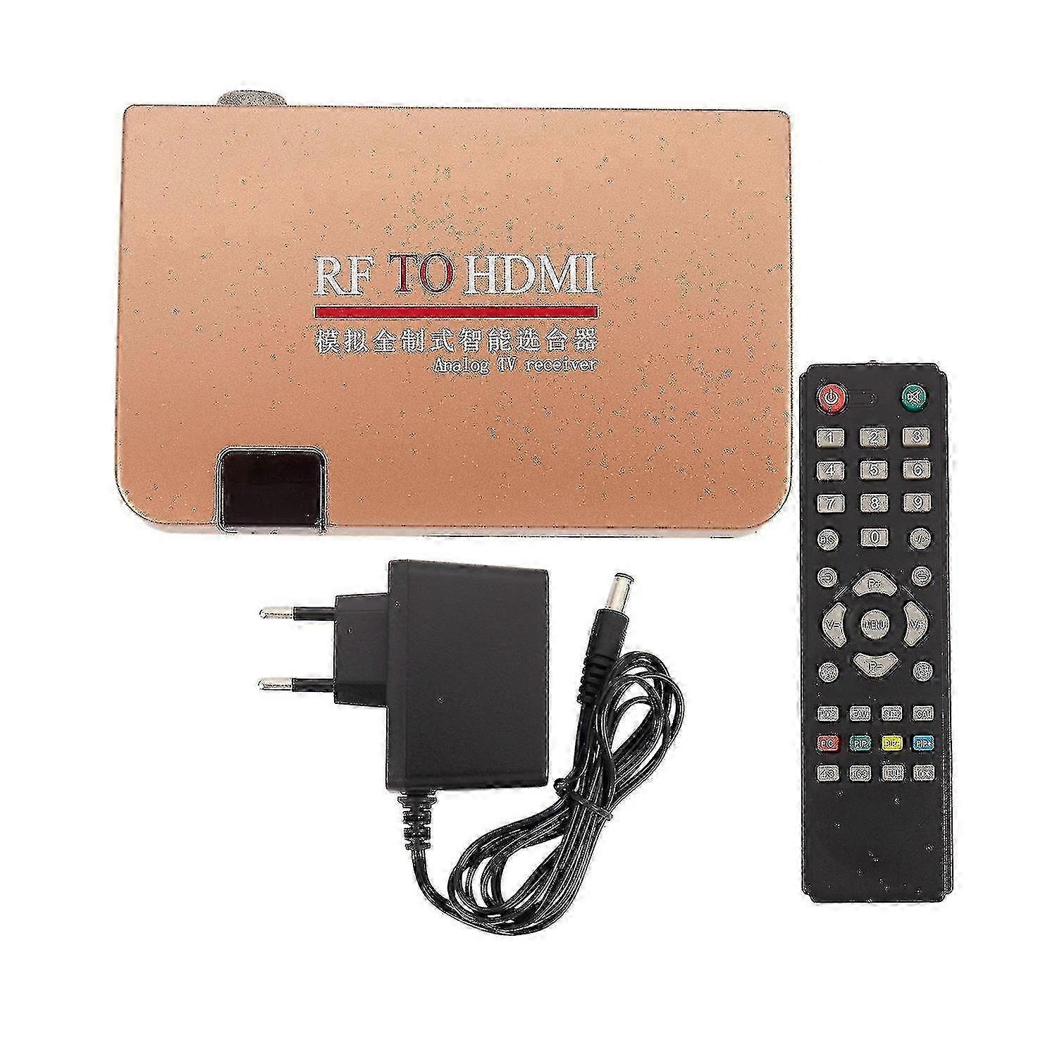 RF to HDMI Converter Adapter Analog Receiver Analog TV Box Digital Box Remote Control EU Plug - WELLNGS