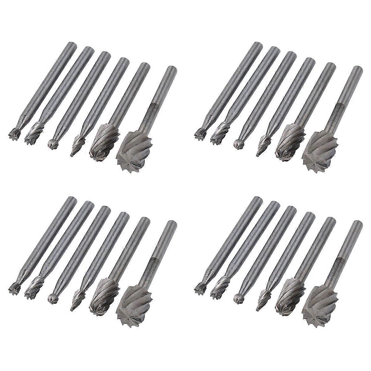 6PCS HSS Rotary Multi Tool Burr Router Bit Mill Cutter Attachment