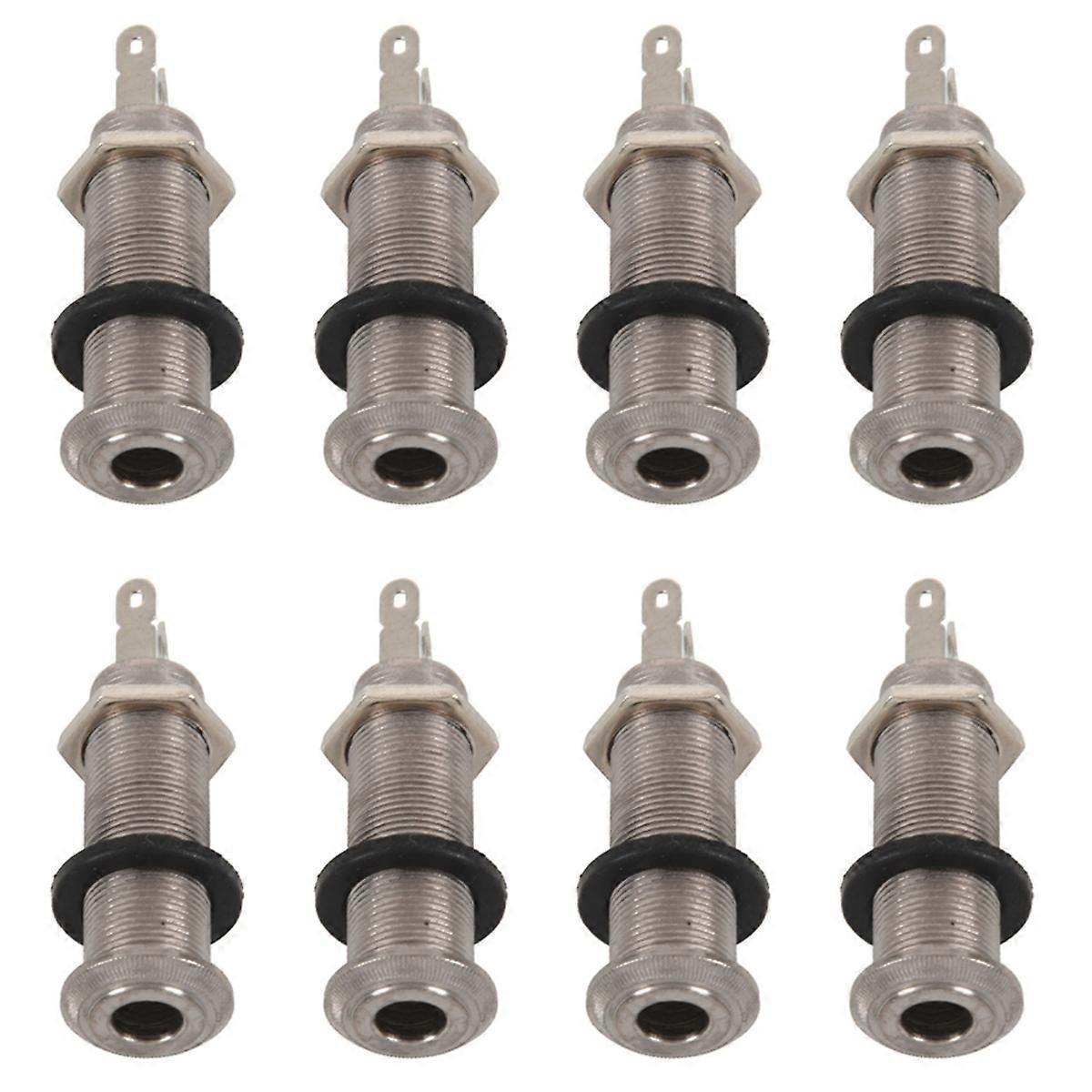 Chrome Threaded Cylinder Output Input Jack Plug Sockets 1/4 inch for