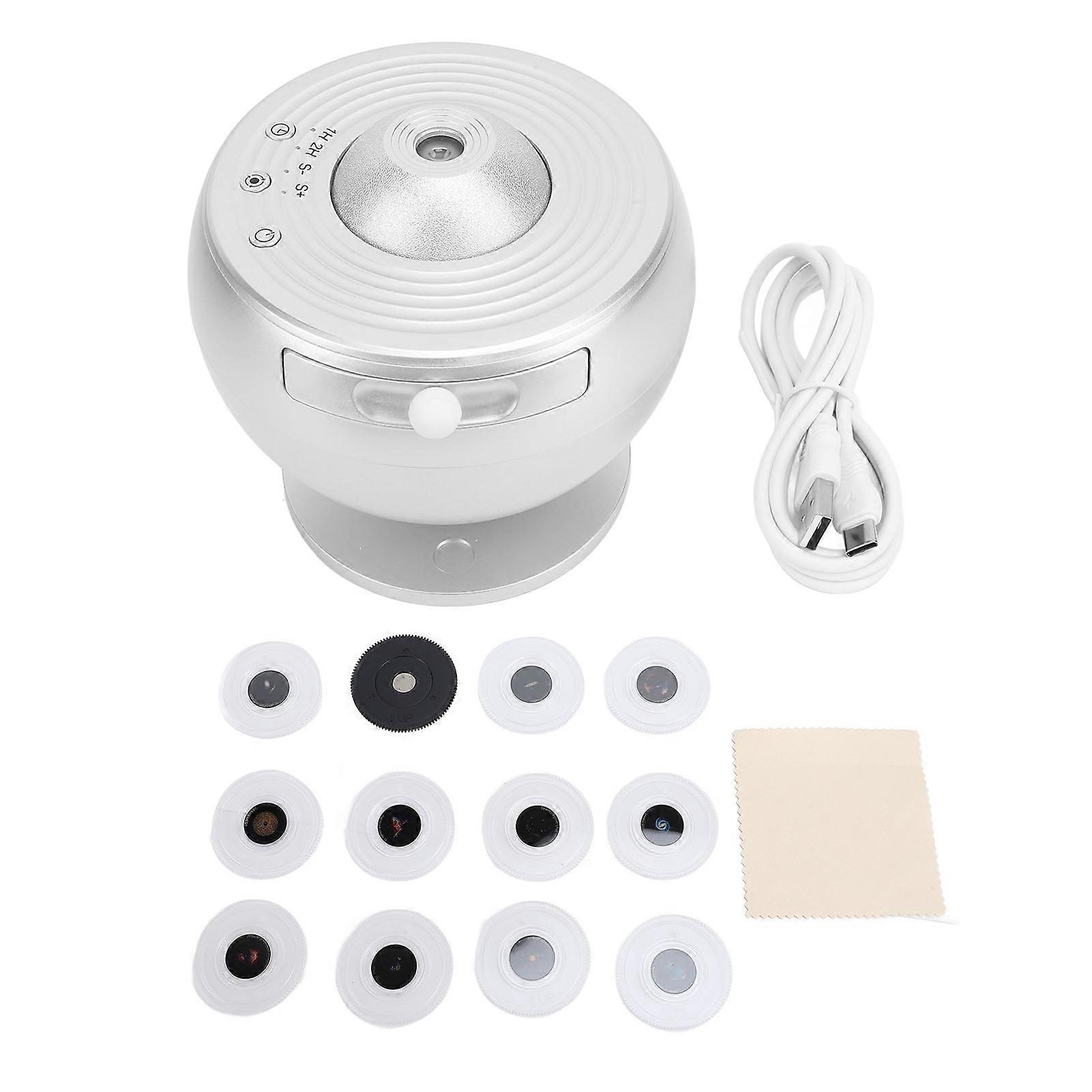 Star Projector Set Decorative 12 Film Discs Planetarium Projector Lamp for Home Bedroom Silver