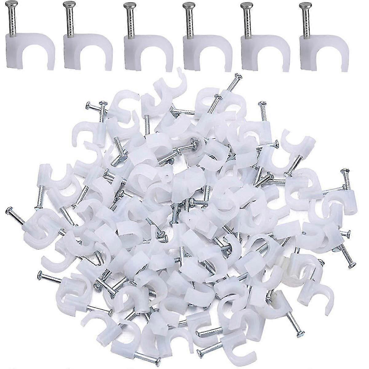 أحدث طراز 2025 2023 - مشبك كابل دائري ، 500 قطعة مشابك حائط روابط كبلات مع