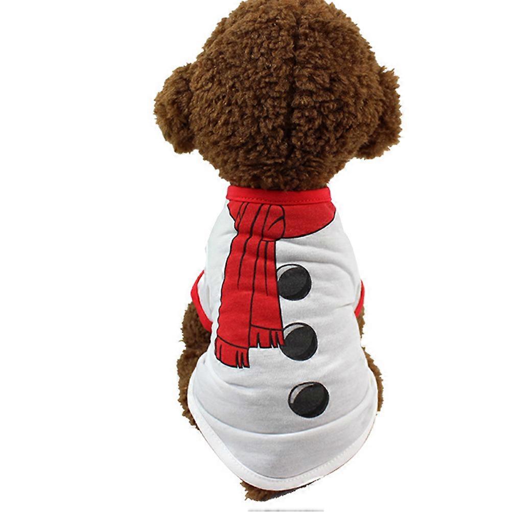 Pet Wear Adorable Snowman Design Dog Shirt for Christmas Photo Taking and Outdoor Activities Size L Multi 1Pack
