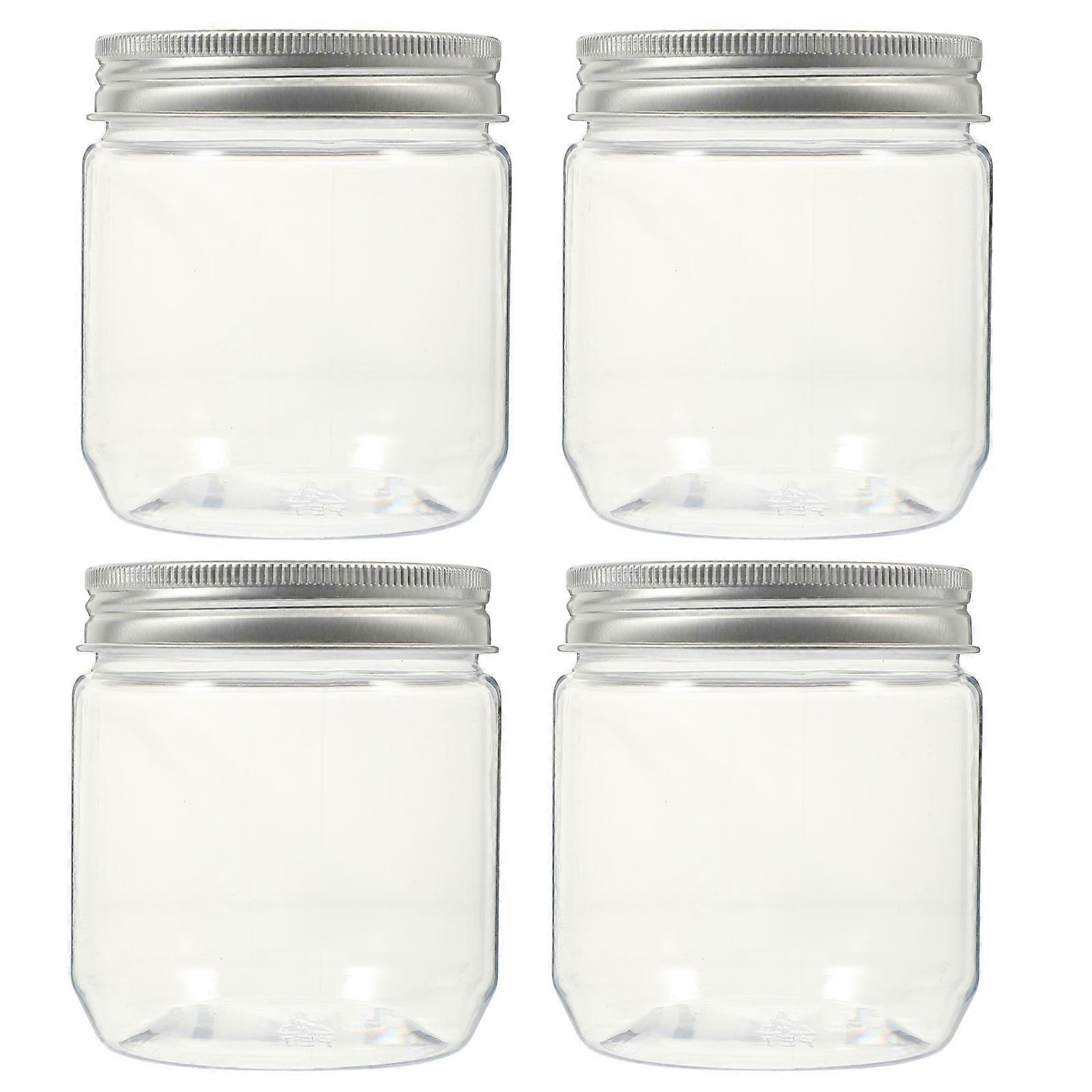 Sealed Container Airtight Jar Transparent Square Kitchen Storage Box 4Pcs For Homeowners