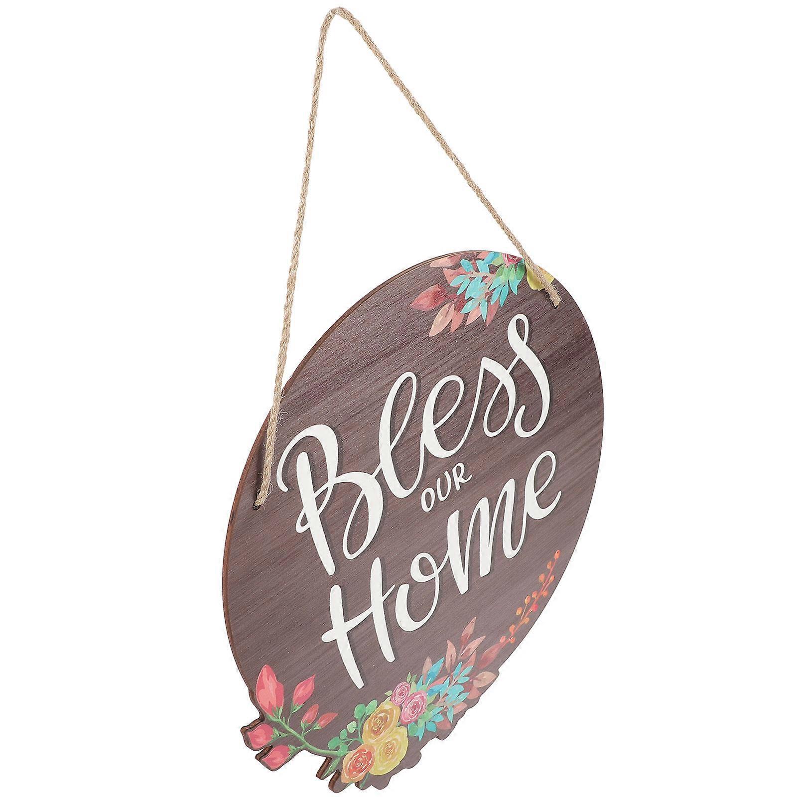 Front Door Signs Rustic Plaque Welcome Sign Wooden Sign Pendant Homeowners Garden Decor Assorted Color 32x28.5cm 1Pack
