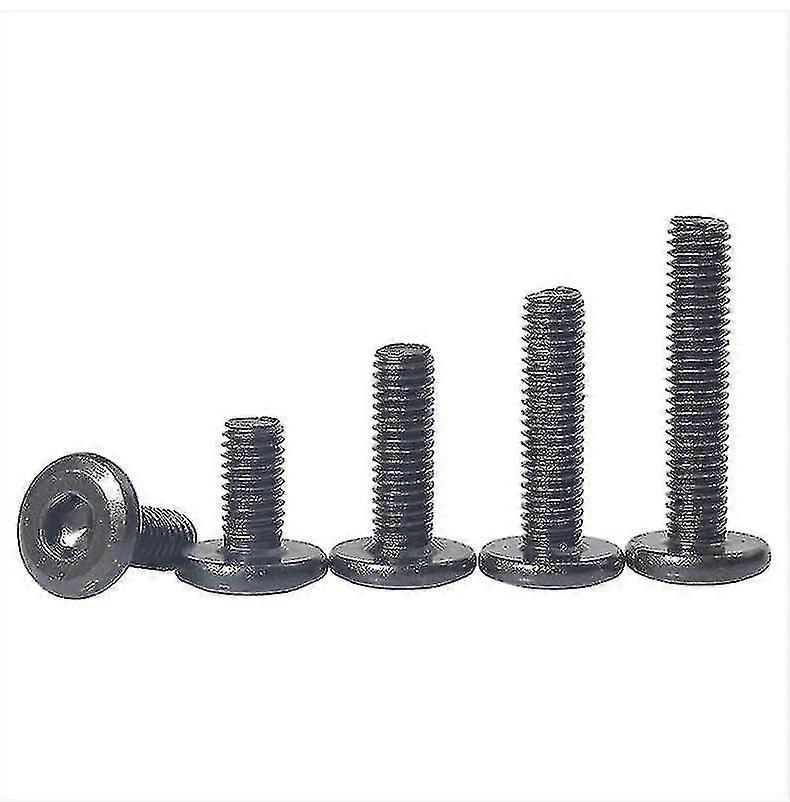 Black Flat Head Hex Drive Screws for Furniture - M5 M6 M8 Sizes, Pack of 10/20 Pieces, Suitable for Various Brands