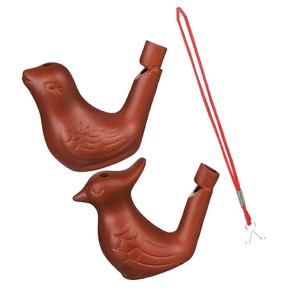 2pcs Ceramic Water Whistles Magpie Peacock Design Musical Instruments for Birthday Party Favors, Unique Zisha Ceramic Noise Makers