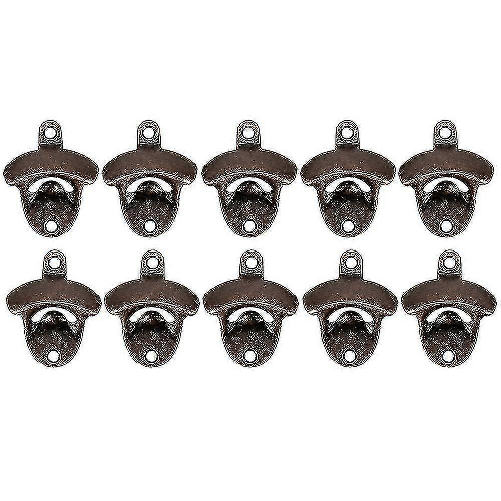 10 Pack Bottle Opener Wall Mounted Rustic Beer Opener Set Vintage--