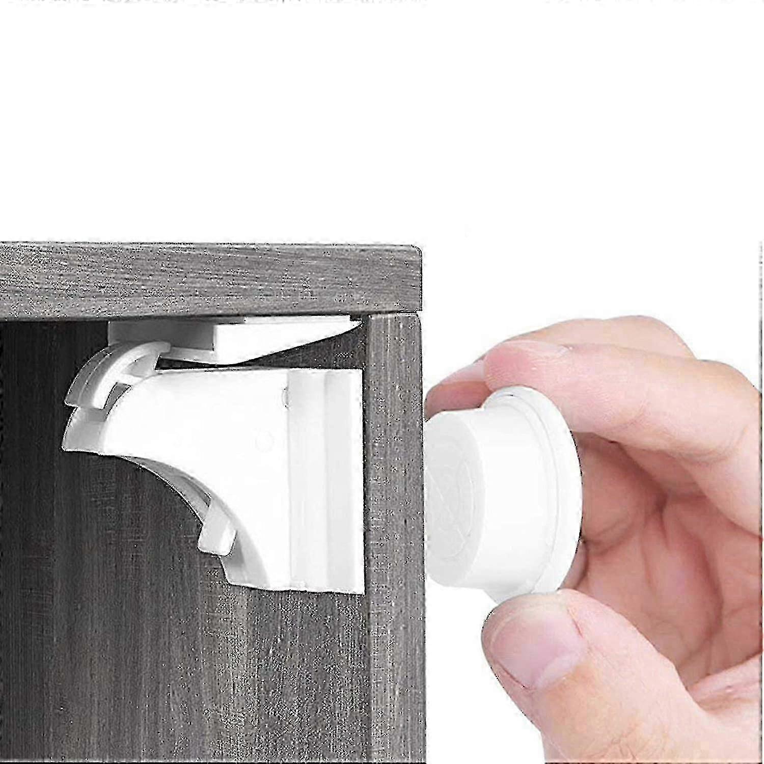 Magnetic Baby Safety Cabinet Locks with 4 Locks and 1 Key
