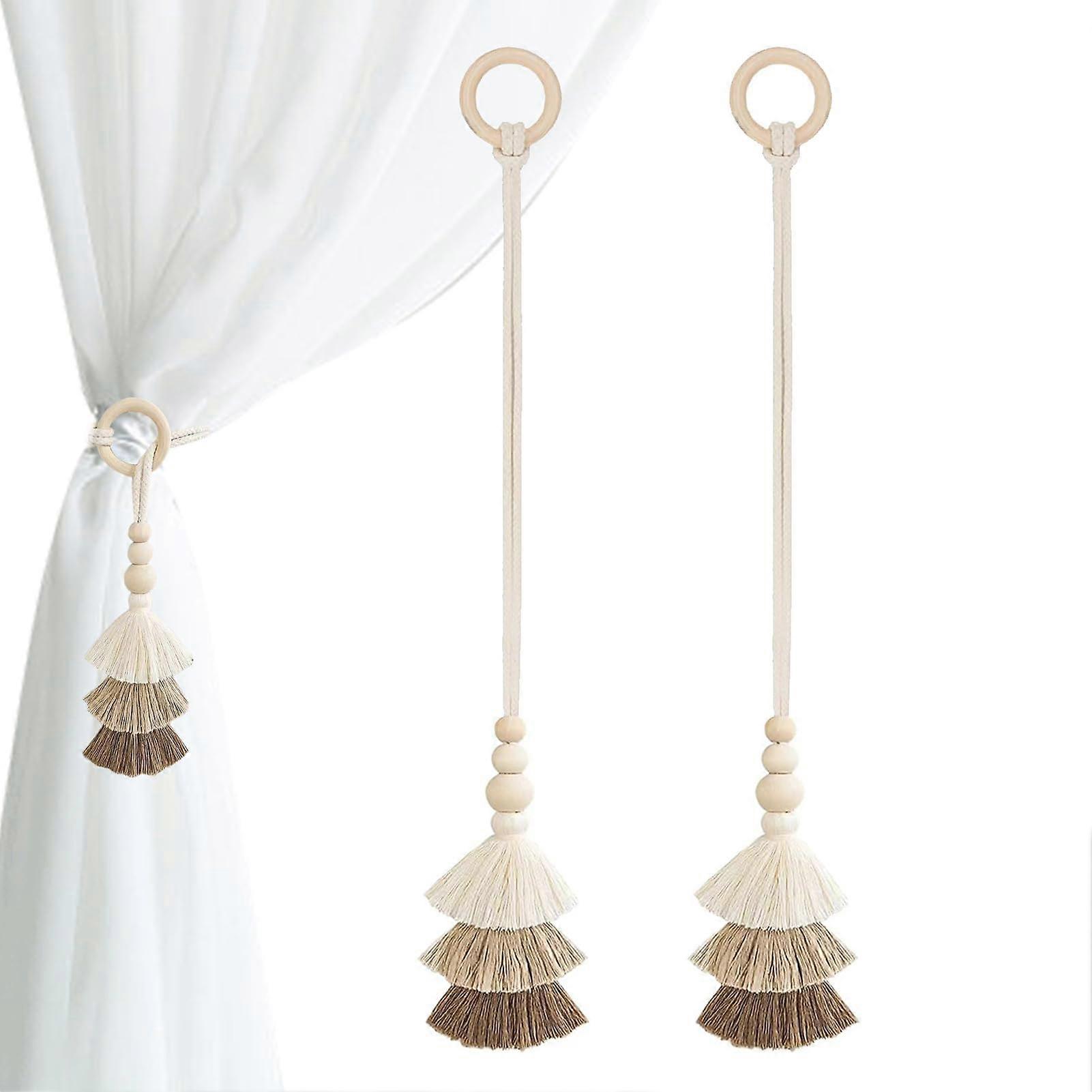 Curtains Tassel Tiebacks Soft Curtain Ties For Drapes Set Of 2 Adjustable Drapery Holdbacks For Bedroom Living Room